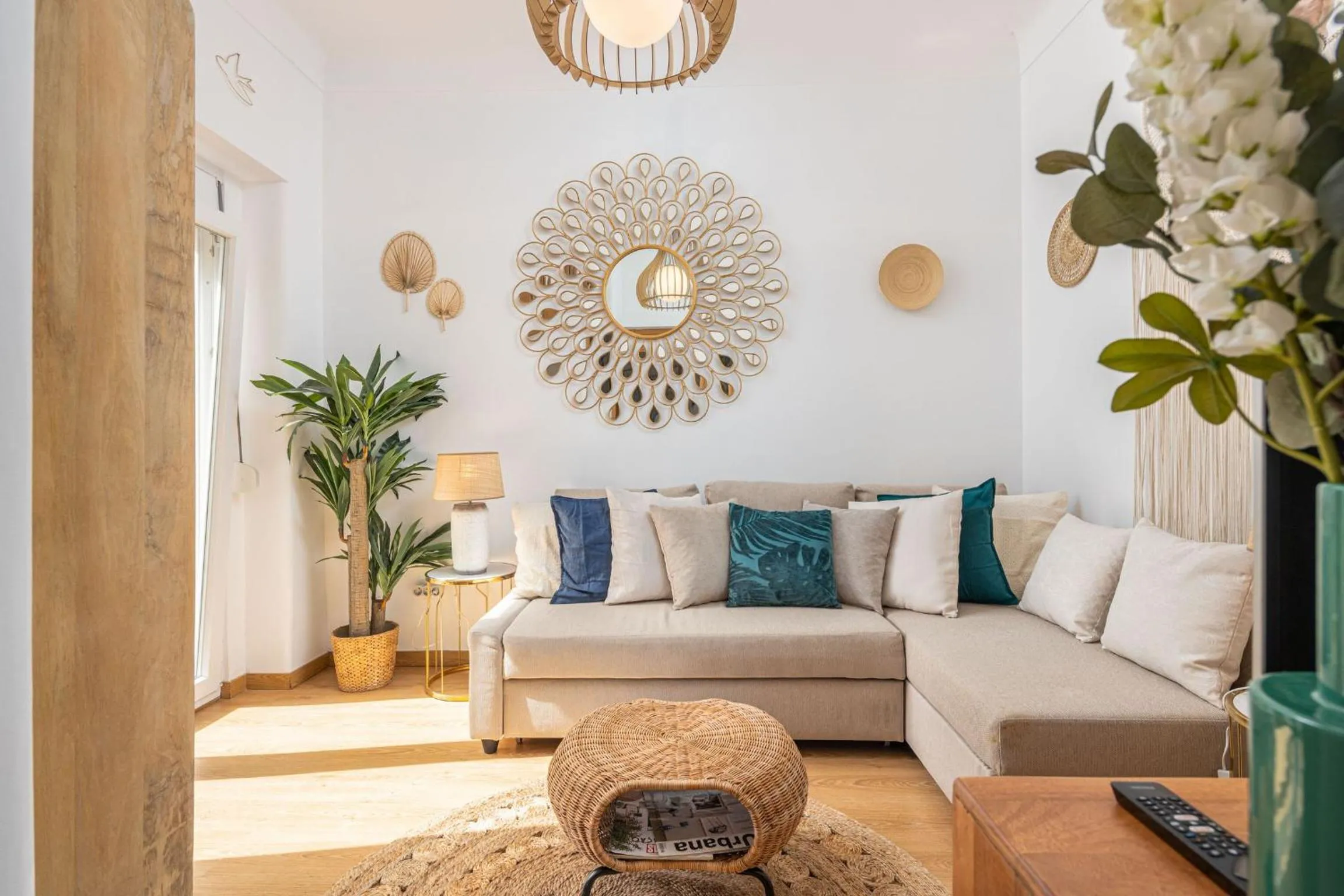 Living room in Serene 2BDR Apartment W/ Patio by LovelyStay