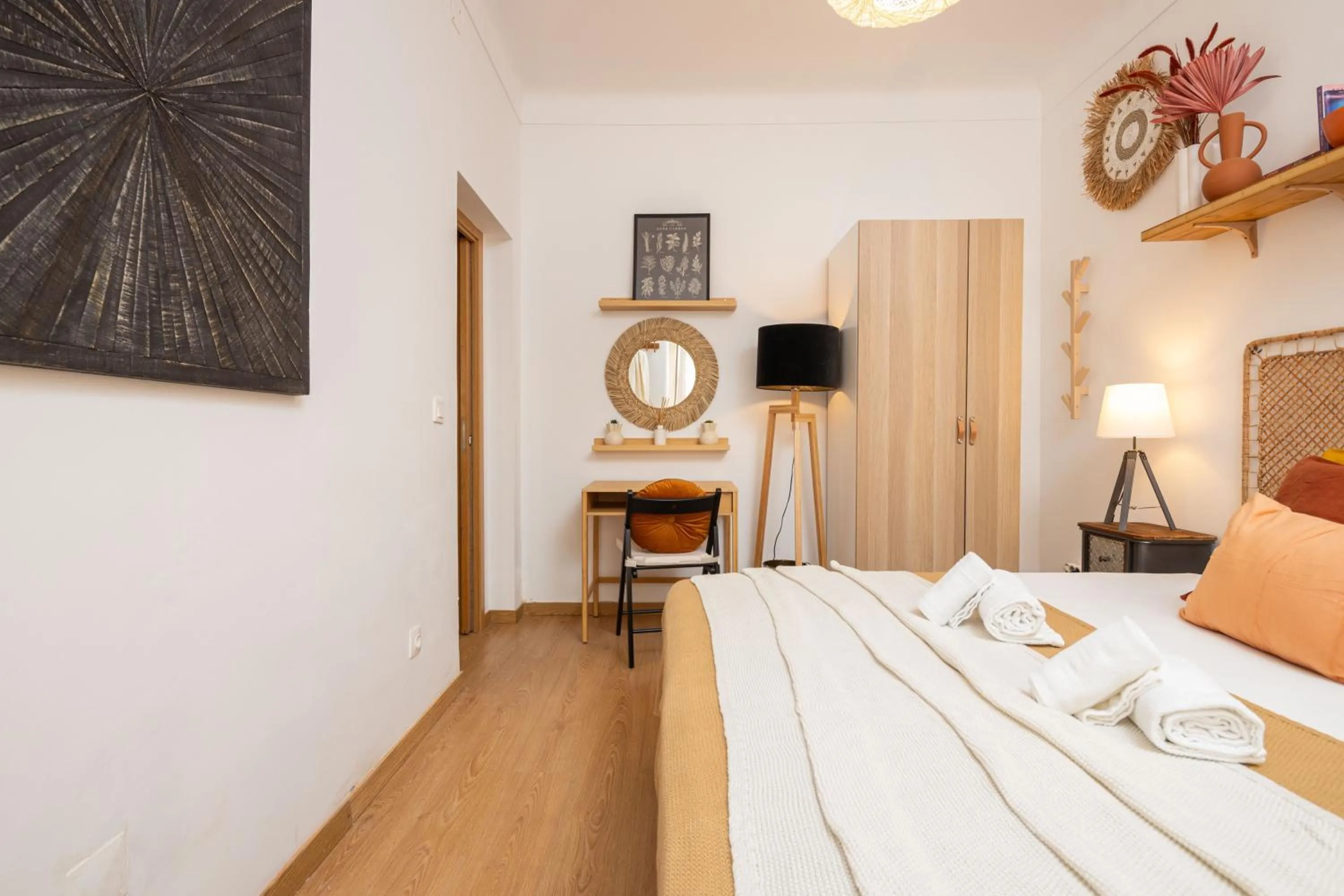 Bedroom in Serene 2BDR Apartment W/ Patio by LovelyStay