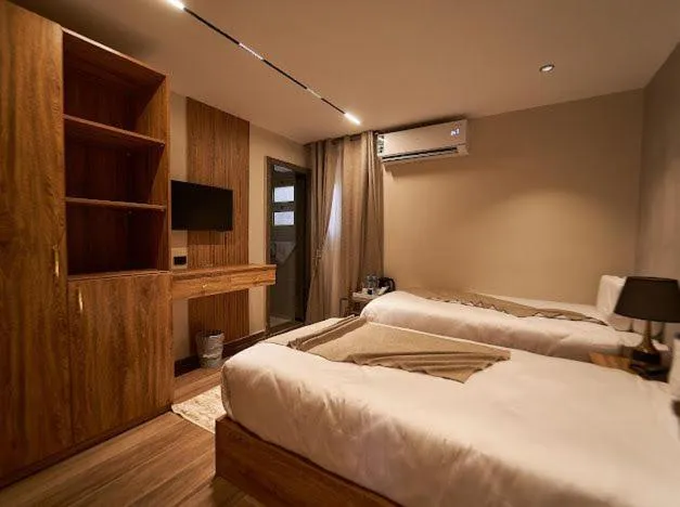 Bed in Gold's Pyramids Hotel