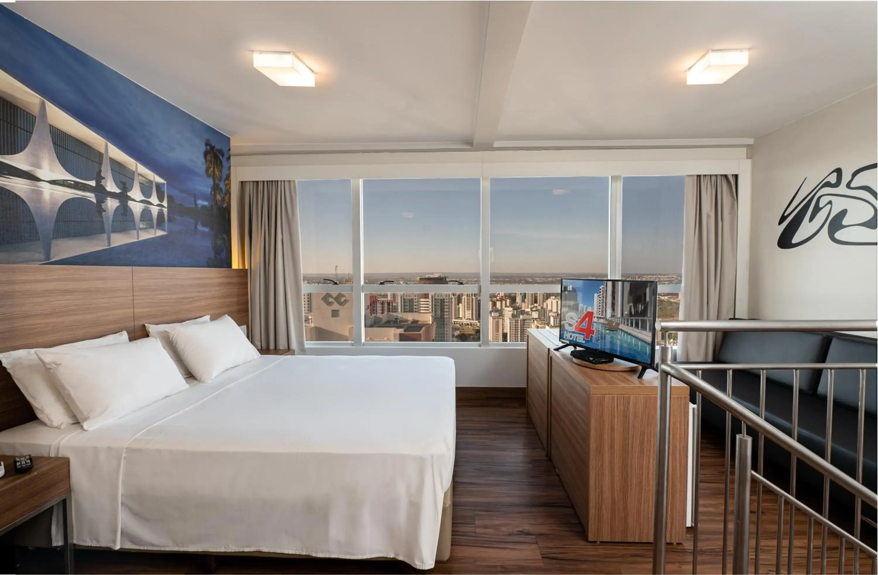 View (from property/room), Bed in S4 Hotel Águas Claras View (from property/room), Bed in S4 Hotel Águas Claras