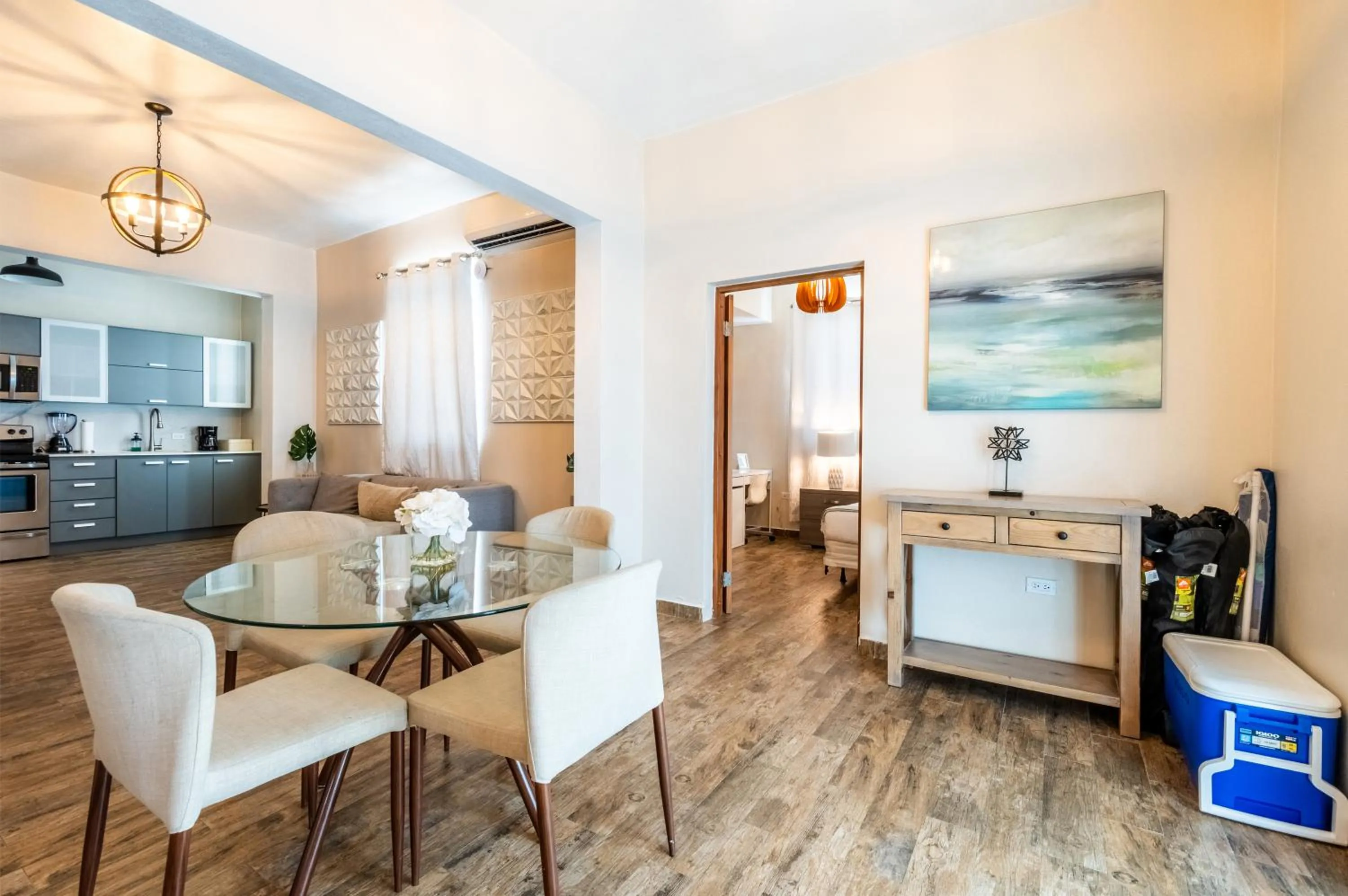 Kitchen or kitchenette in La Mona Loiza Apartment Complex by Stay with Bear