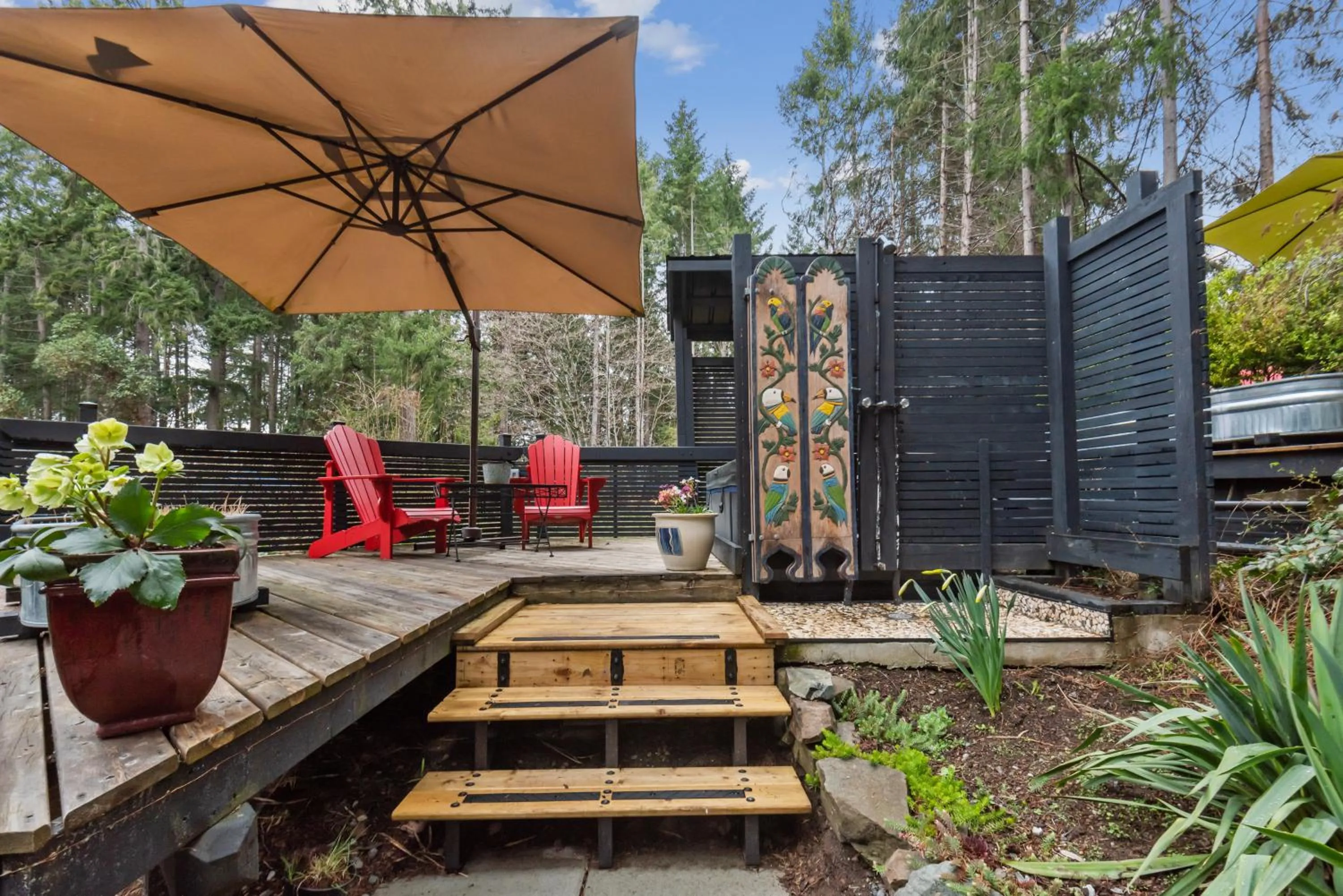 Hot Tub in Salt Spring Carriage House B&B