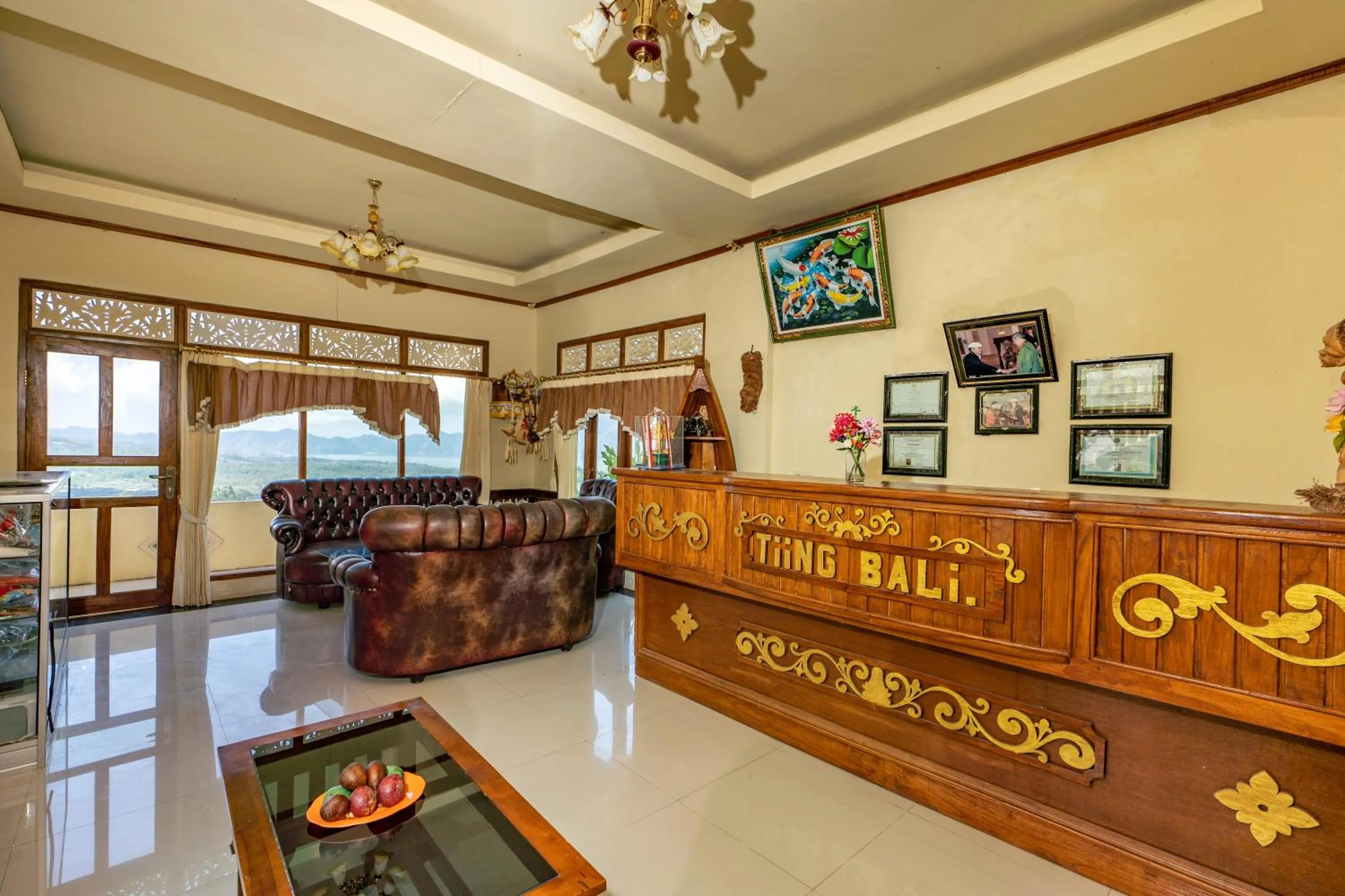 Lobby or reception in Tiing Bali Guest House Kintamani