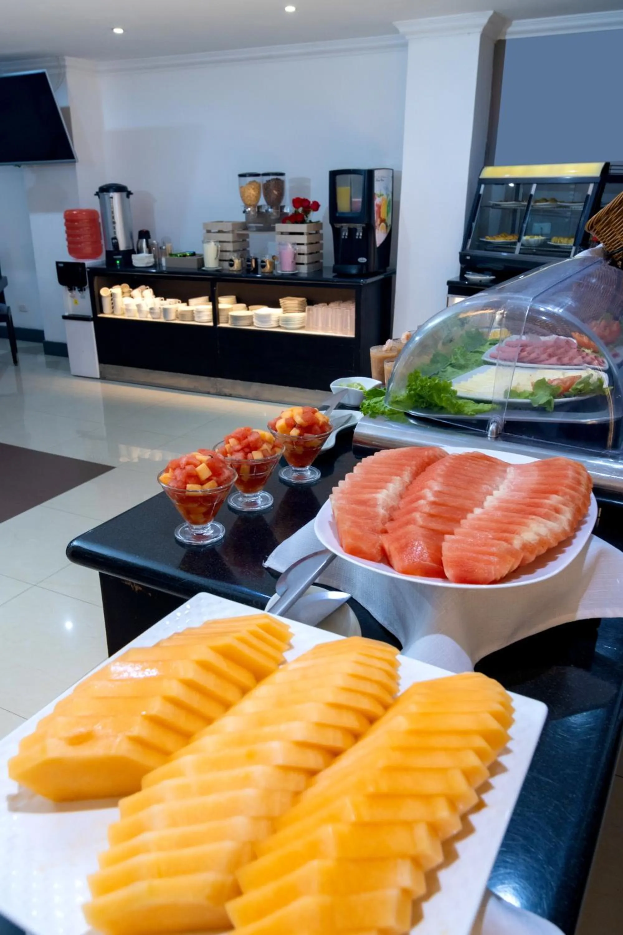 Buffet breakfast in Hotel Plaza Monte Carlo