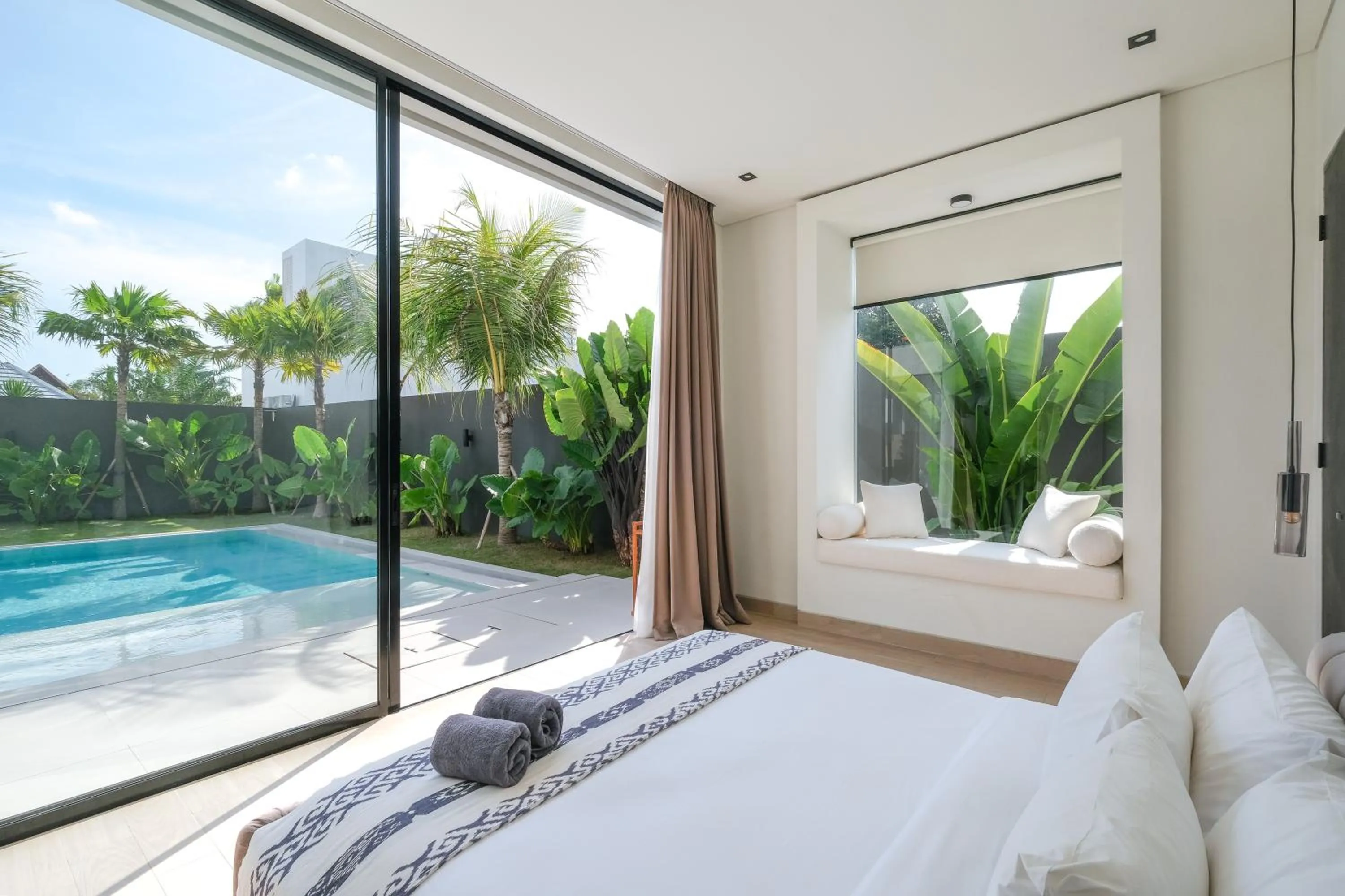 Patio, Bed in Villa Yuna