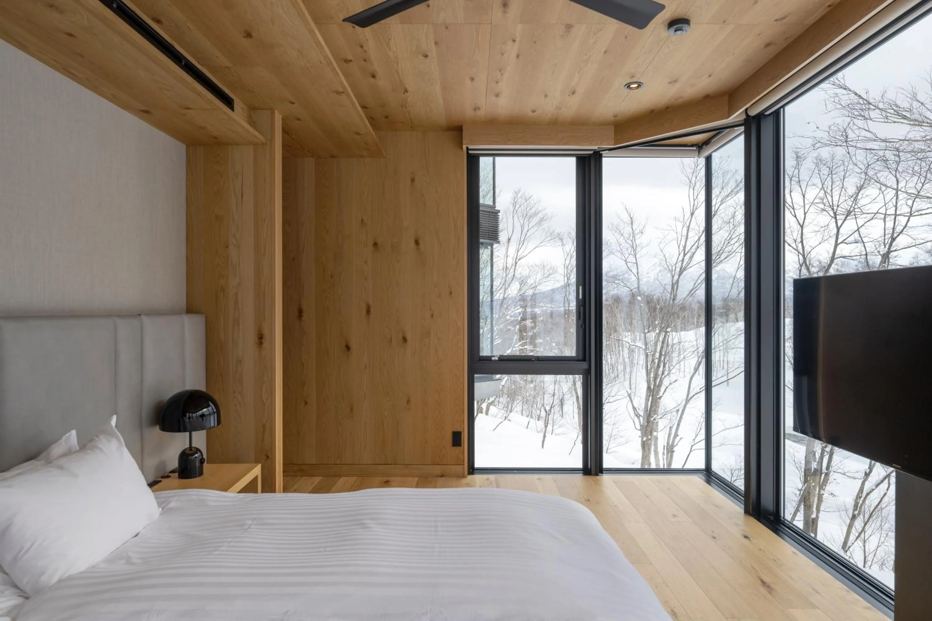 Bed in Tsubasa Chalet at Hanaridge