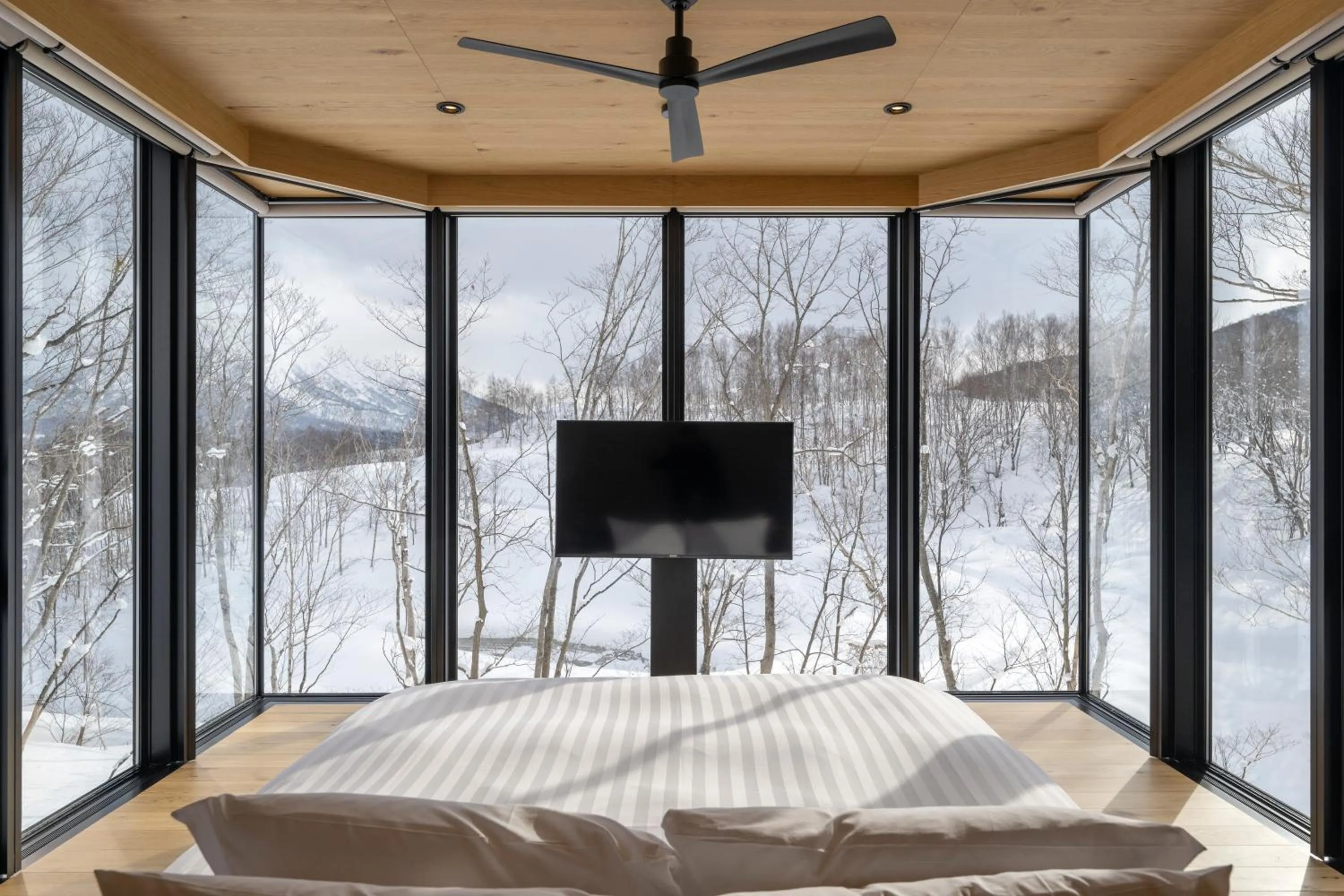 Bed in Tsubasa Chalet at Hanaridge