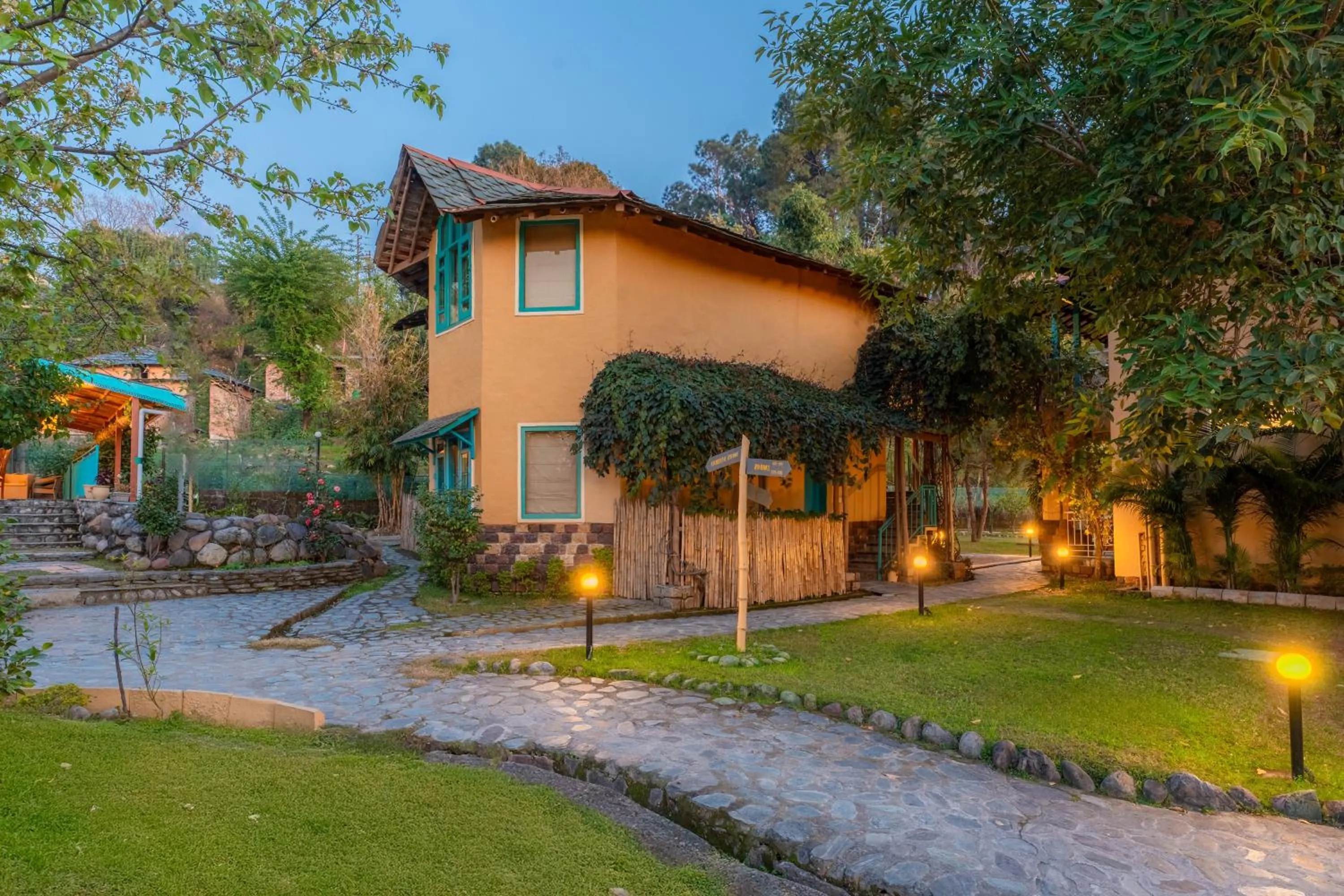 Facade/entrance in Tree of Life Birdsong Chalets , Dharamshala