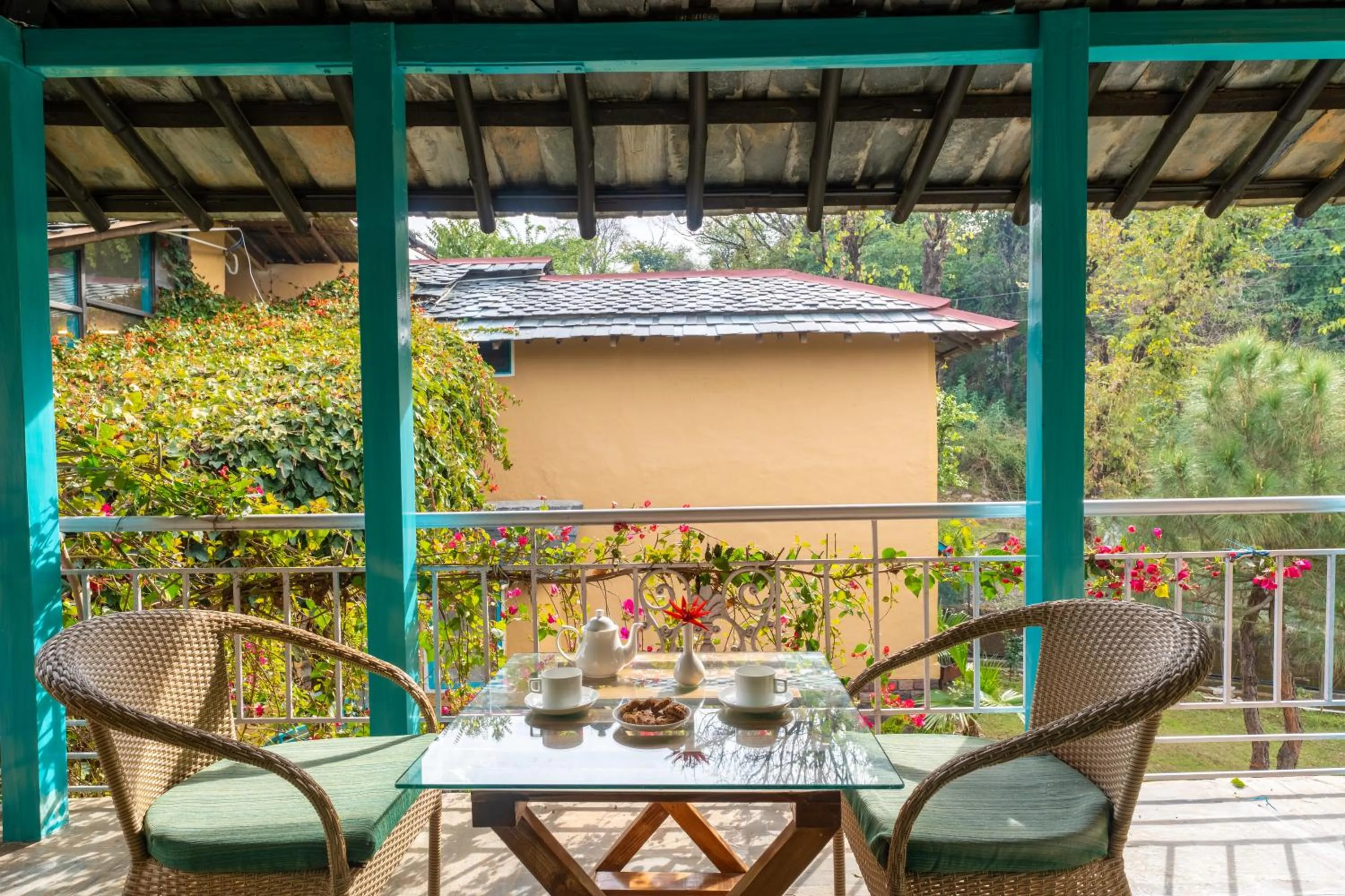 Balcony/Terrace in Tree of Life Birdsong Chalets , Dharamshala