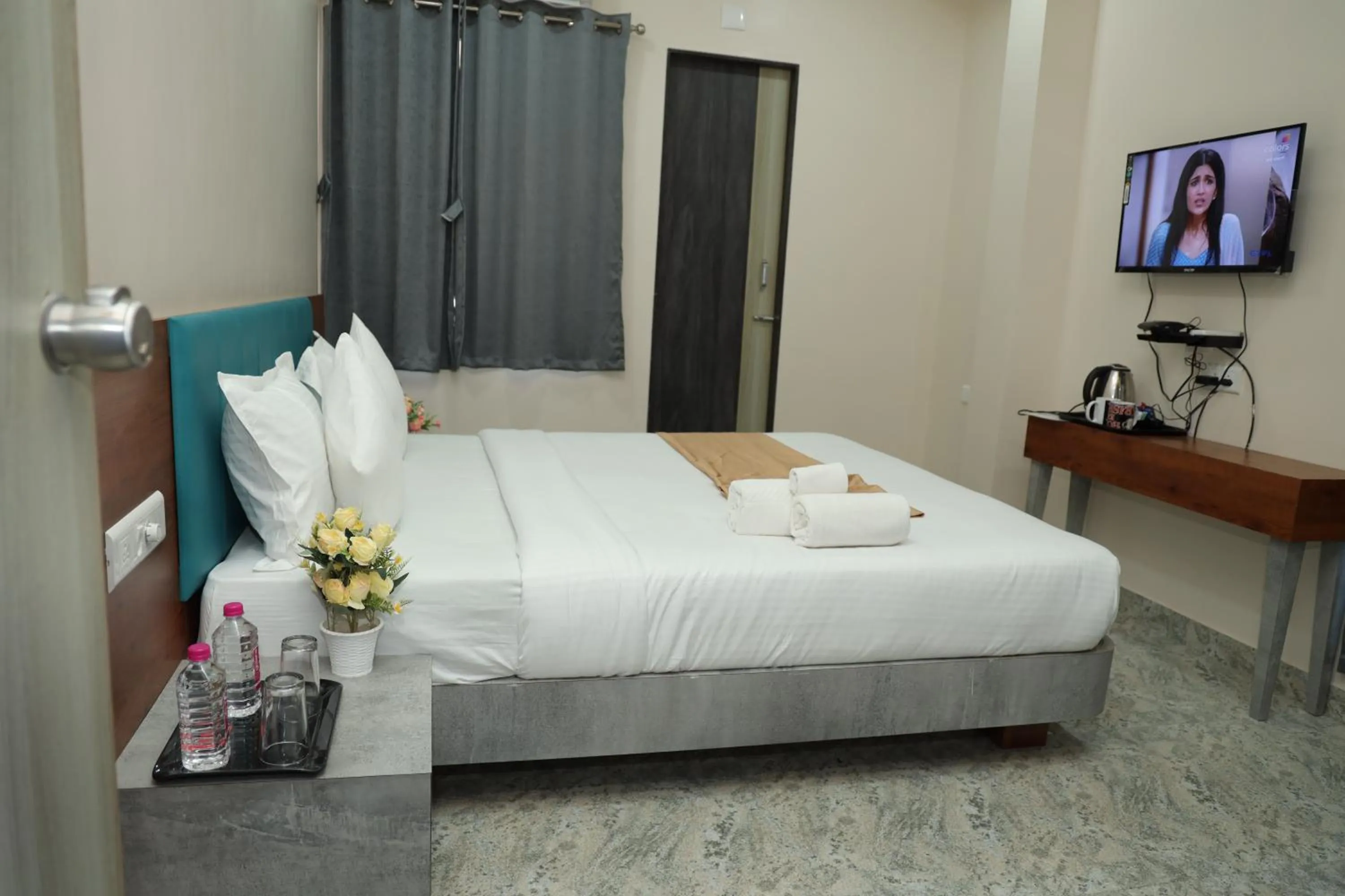 Bed in Hotel Lord Krishna