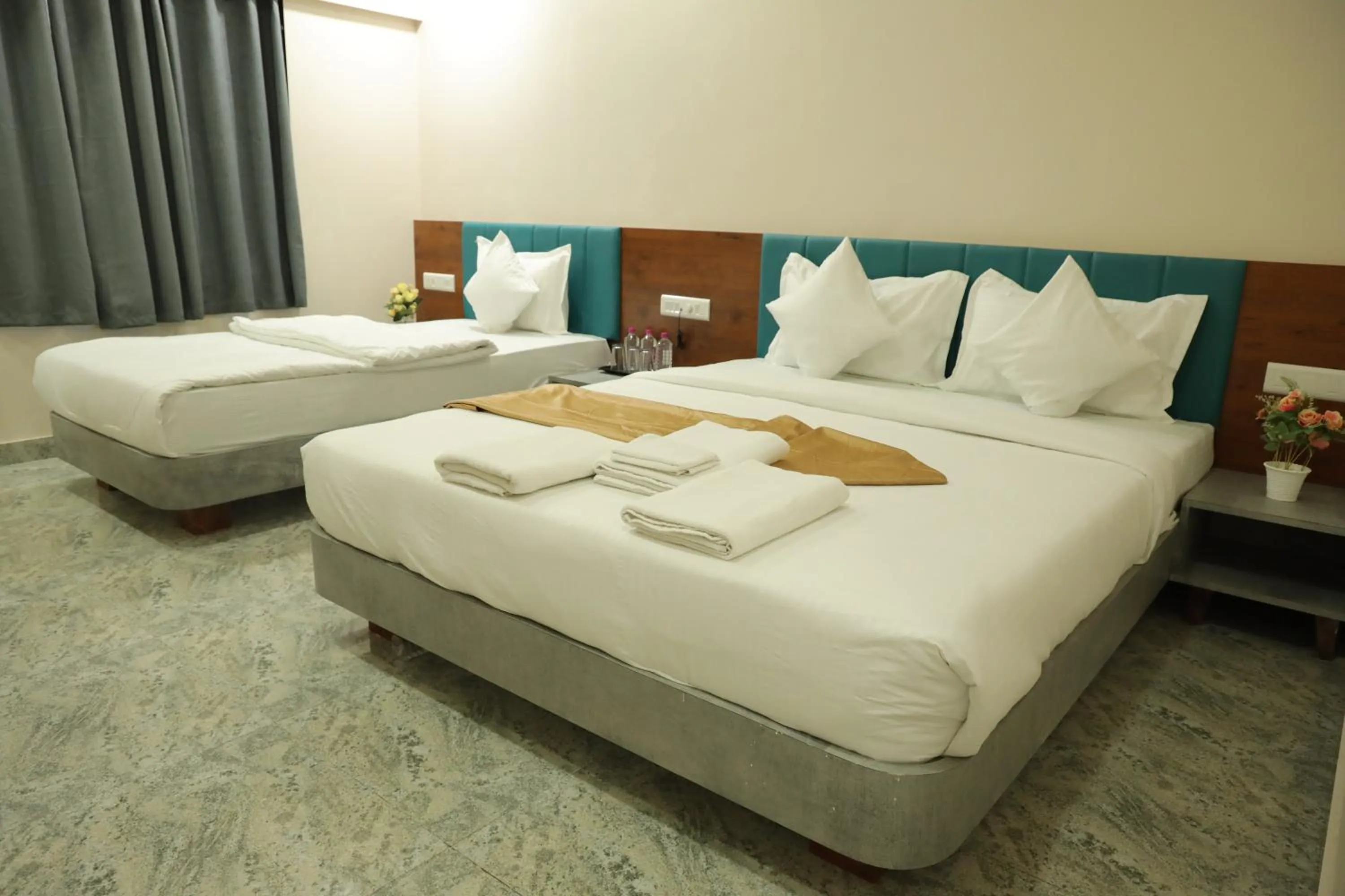 Bed in Hotel Lord Krishna