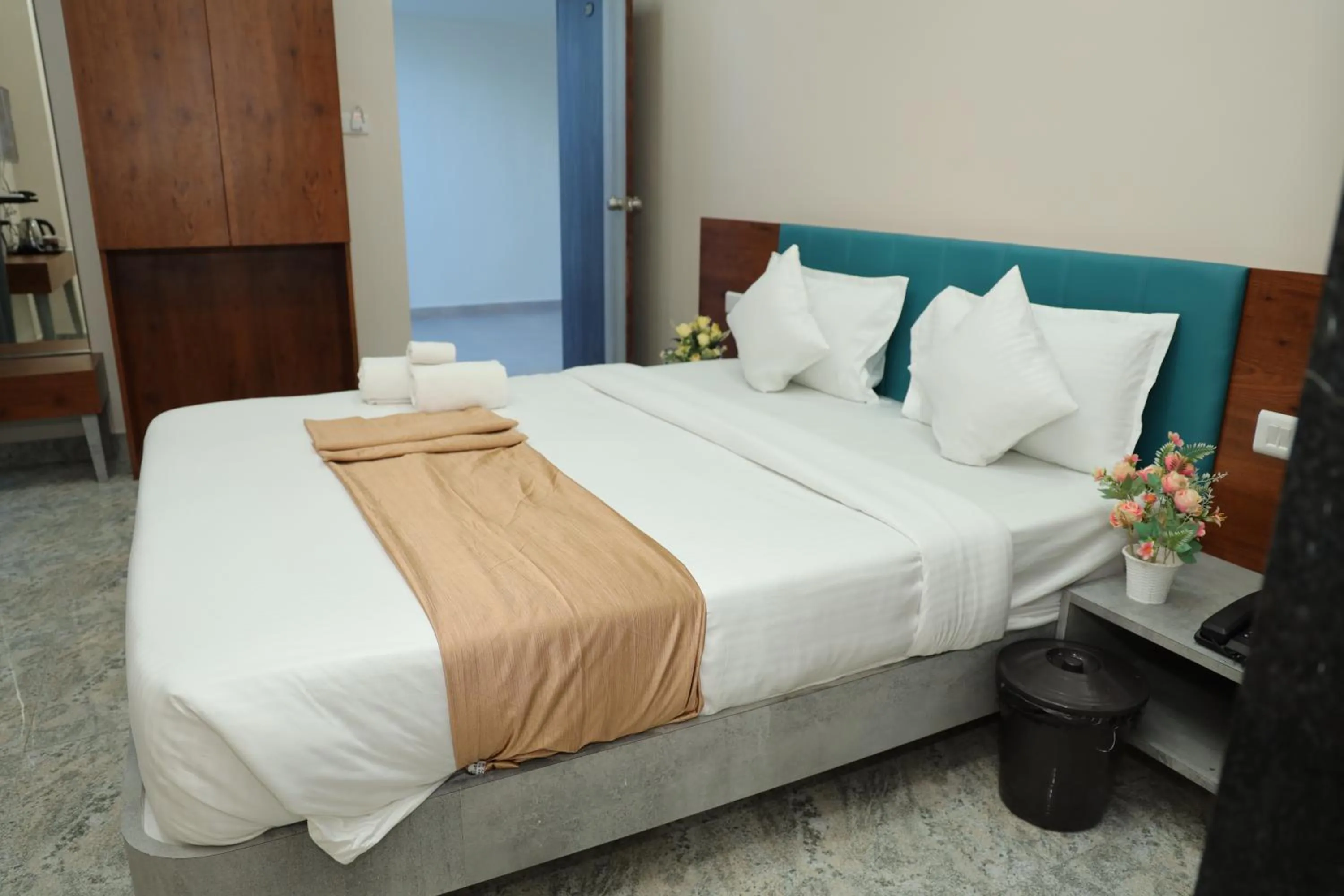 Bed in Hotel Lord Krishna