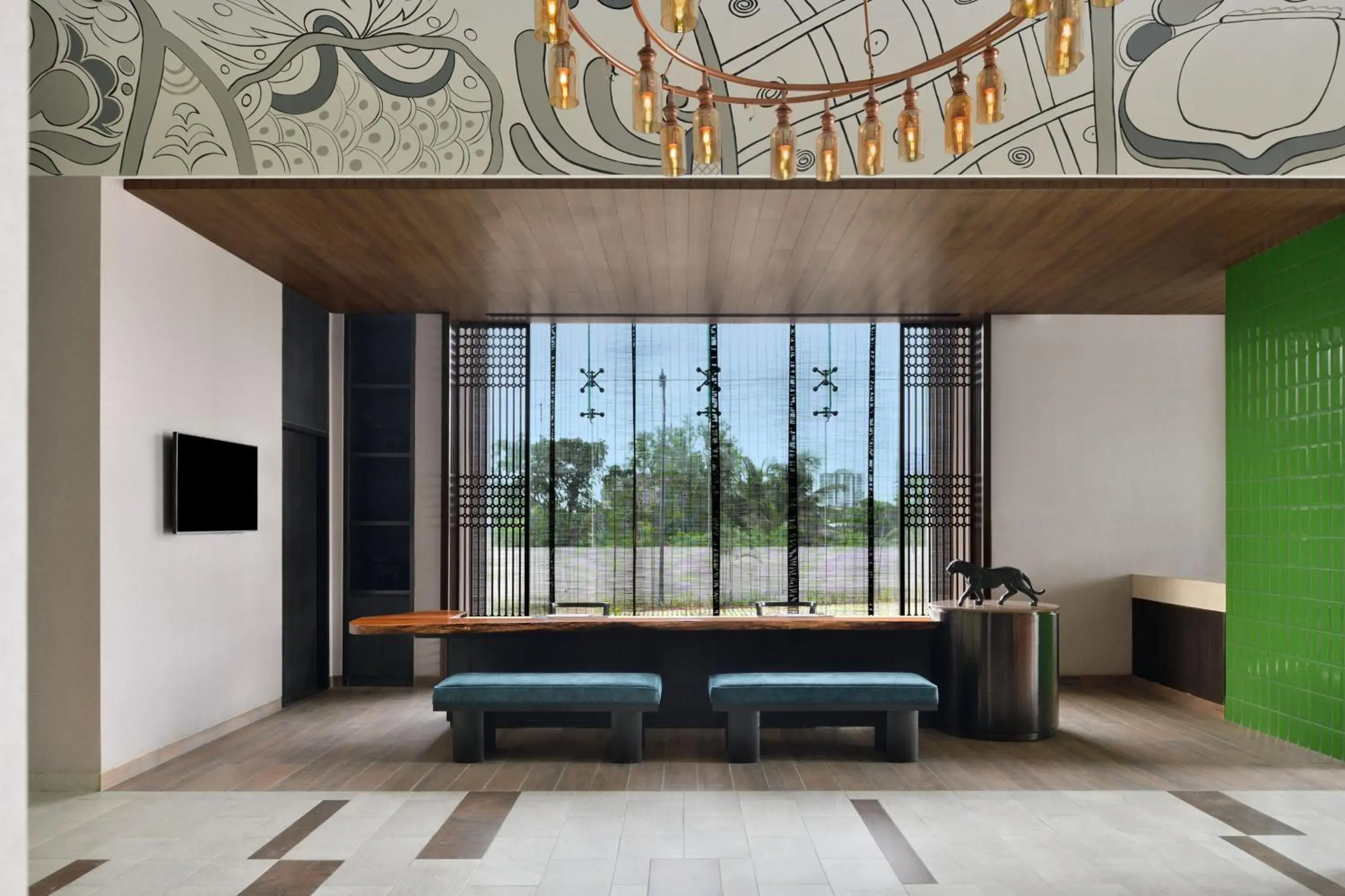 Lobby or reception in The Artiste, Kochi, A Tribute Portfolio Hotel by Marriott Lobby or reception in The Artiste, Kochi, A Tribute Portfolio Hotel by Marriott