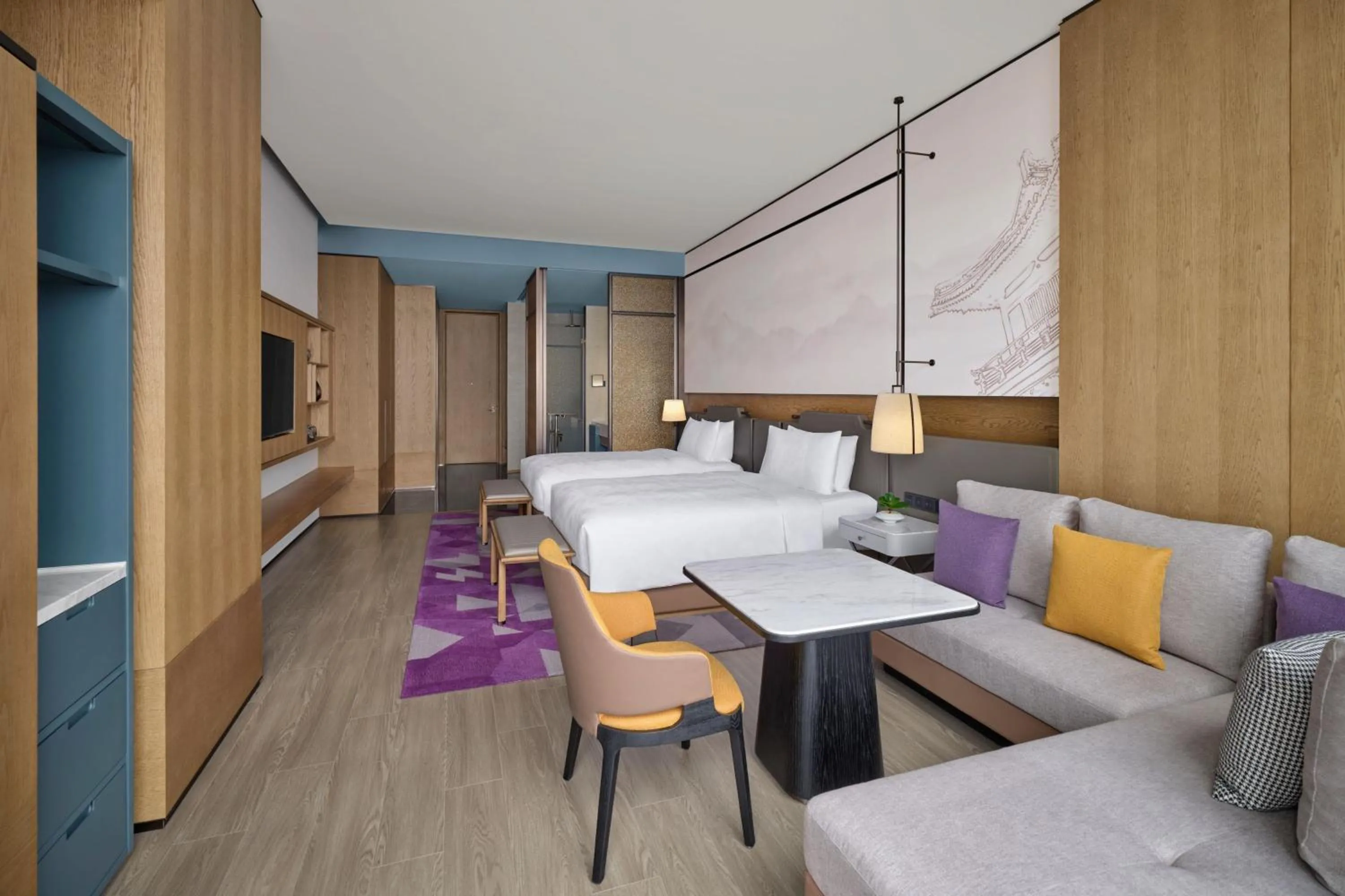 Photo of the whole room, Bed in JW Marriott Hotel Xi'an Southwest