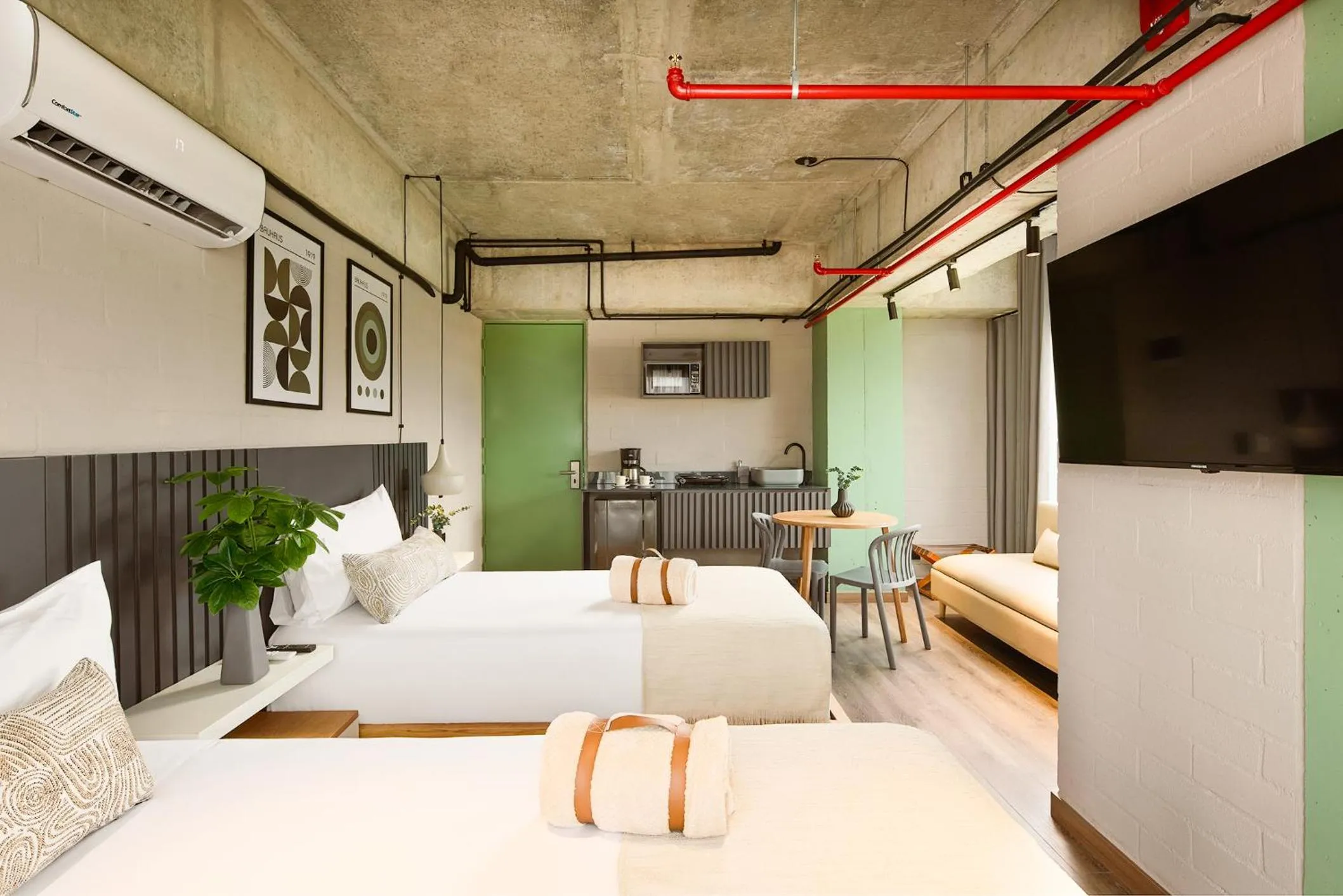 Bed in Urbit Social Lofts