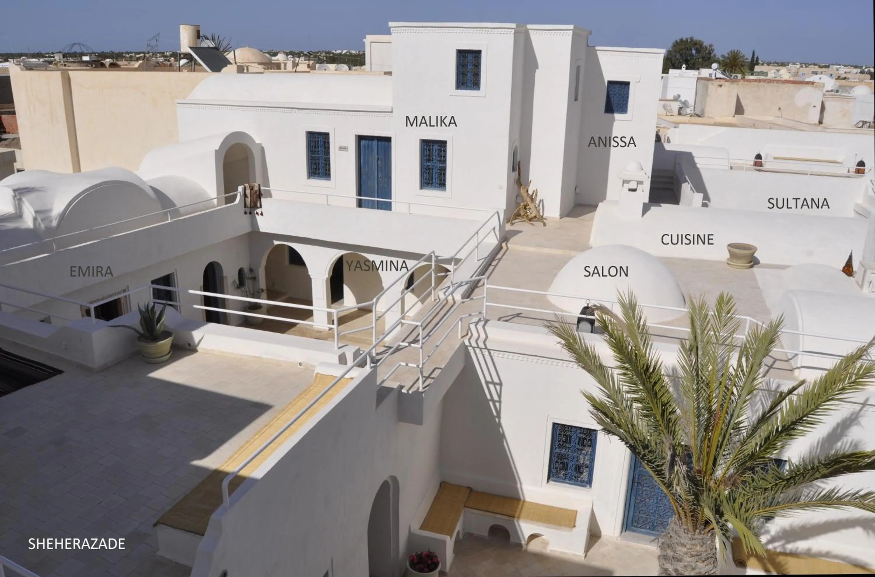 Bird's eye view in Dar Ennour Djerbahood Erriadh