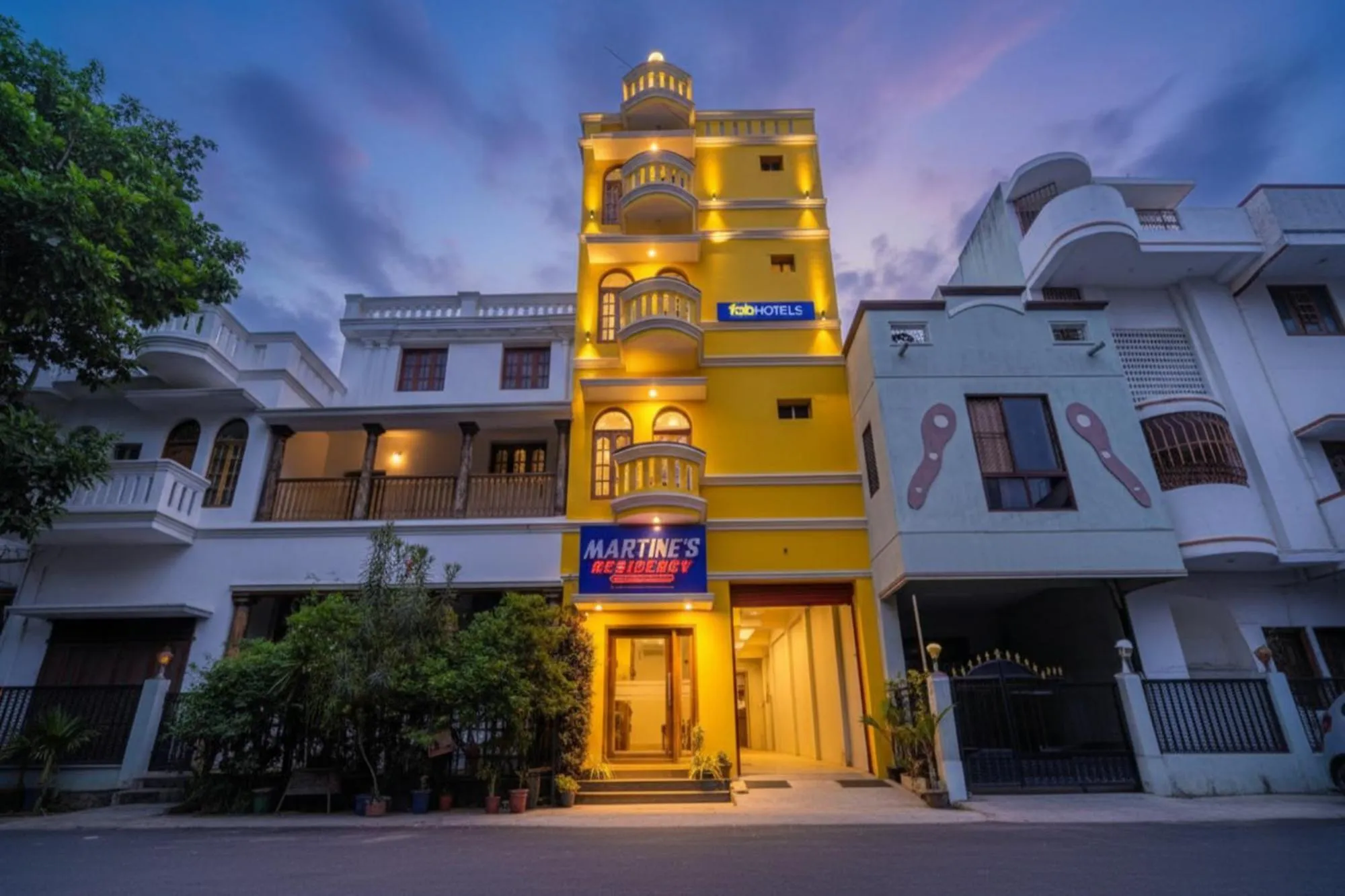 Property building in FabHotel Martine's Residency - French Colony, 5 Mins from Rock Beach