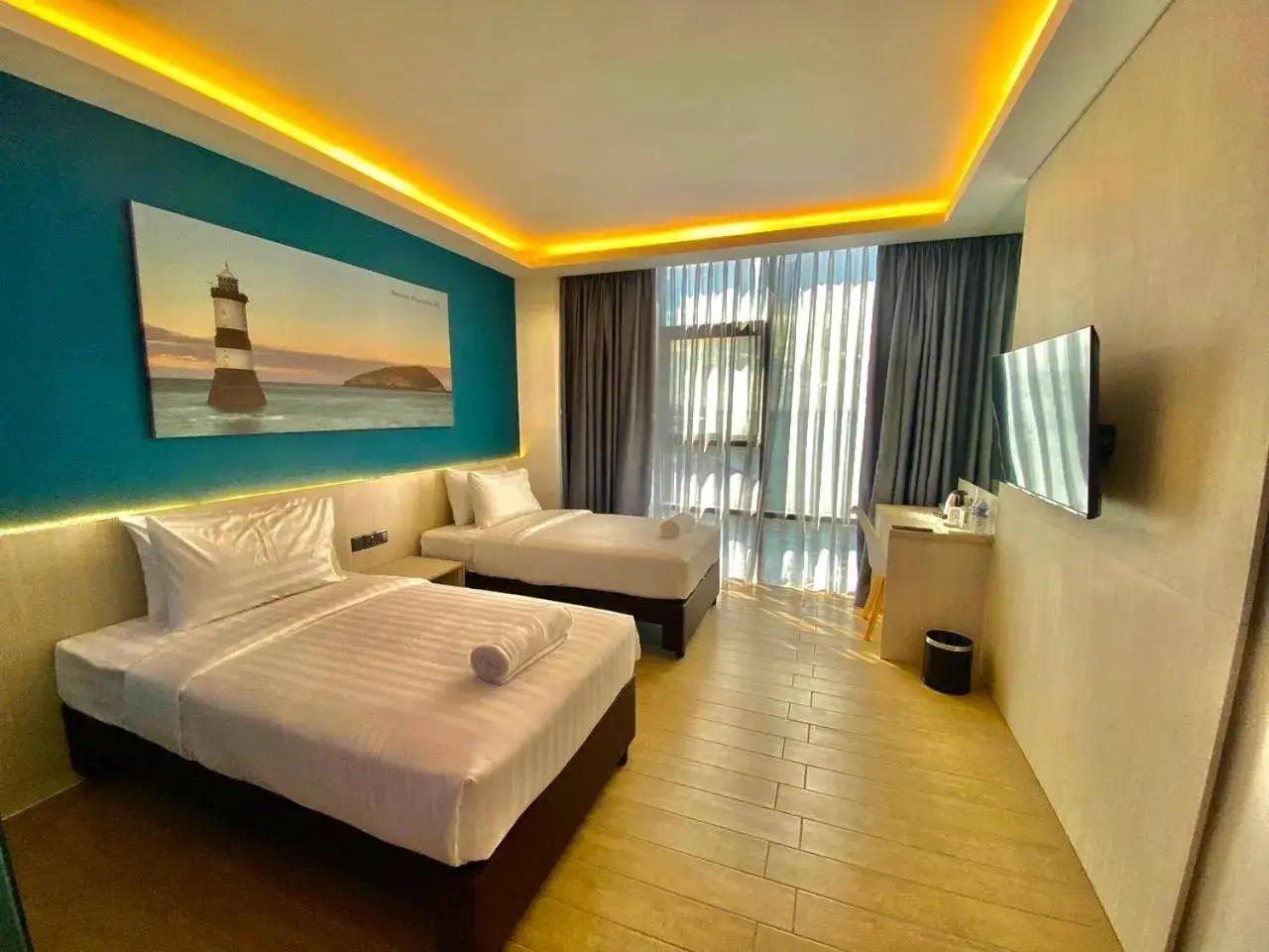 Bed in Lighthouse Hotel Semporna Bed in Lighthouse Hotel Semporna