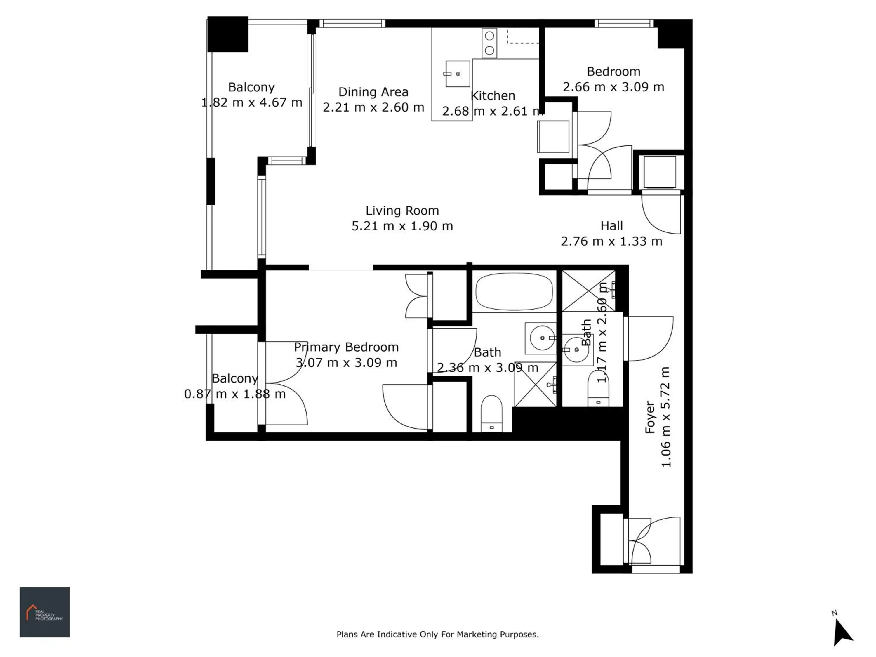 Floor plan in Exquisite Sun Soaked Corner Apartment
