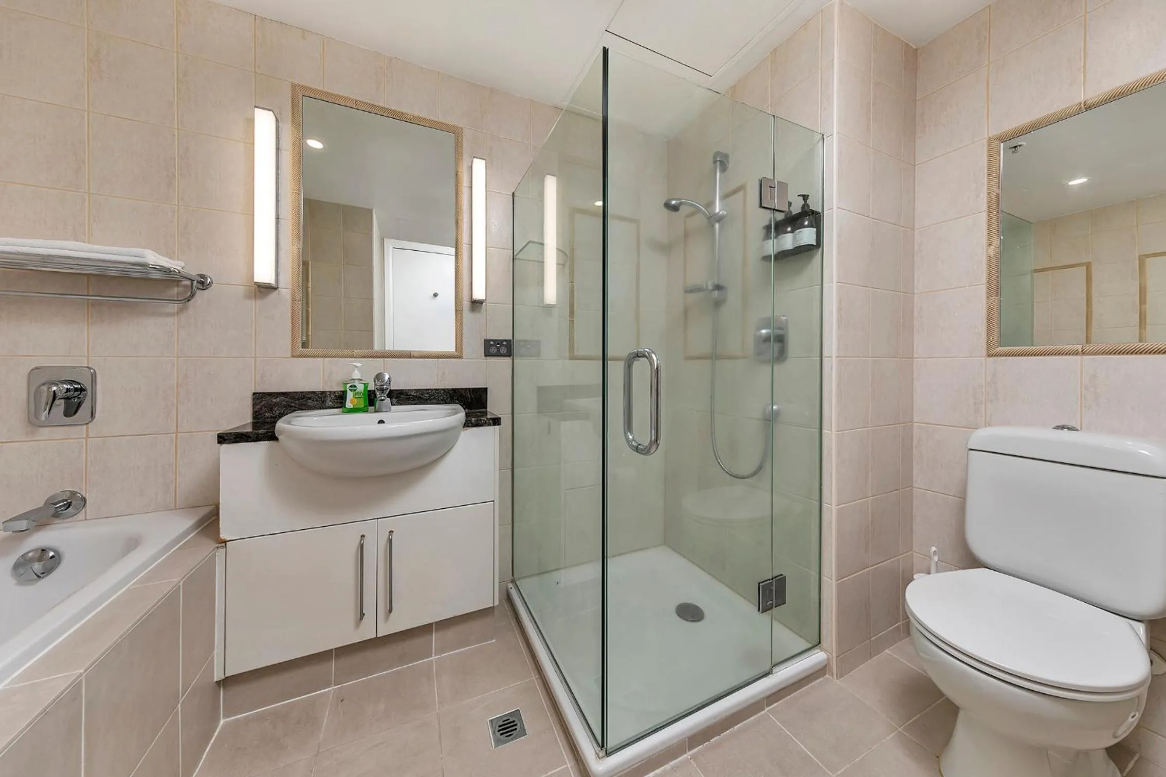 Shower in Exquisite Sun Soaked Corner Apartment