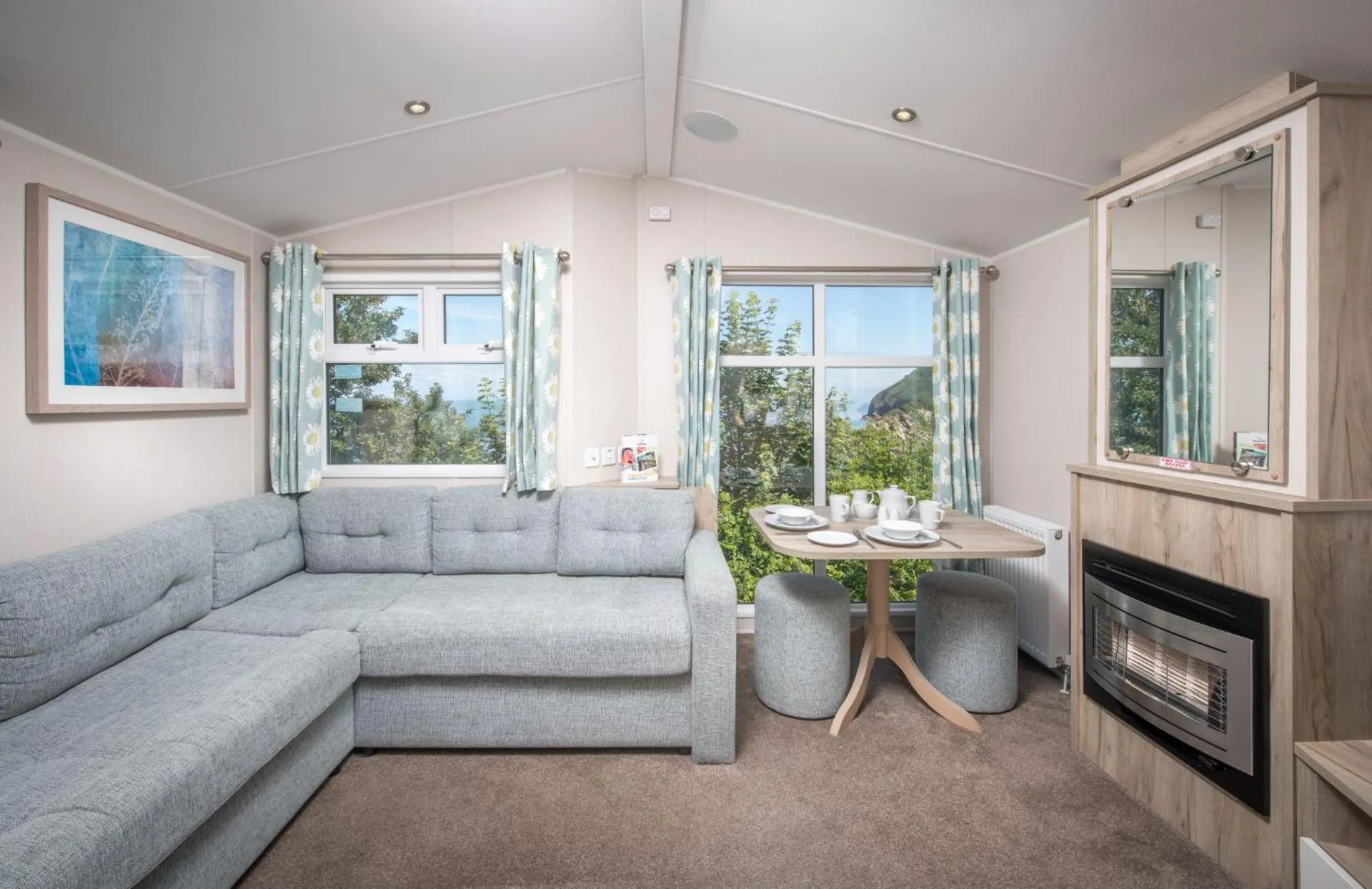 Living room in Killigarth Manor Holiday Park