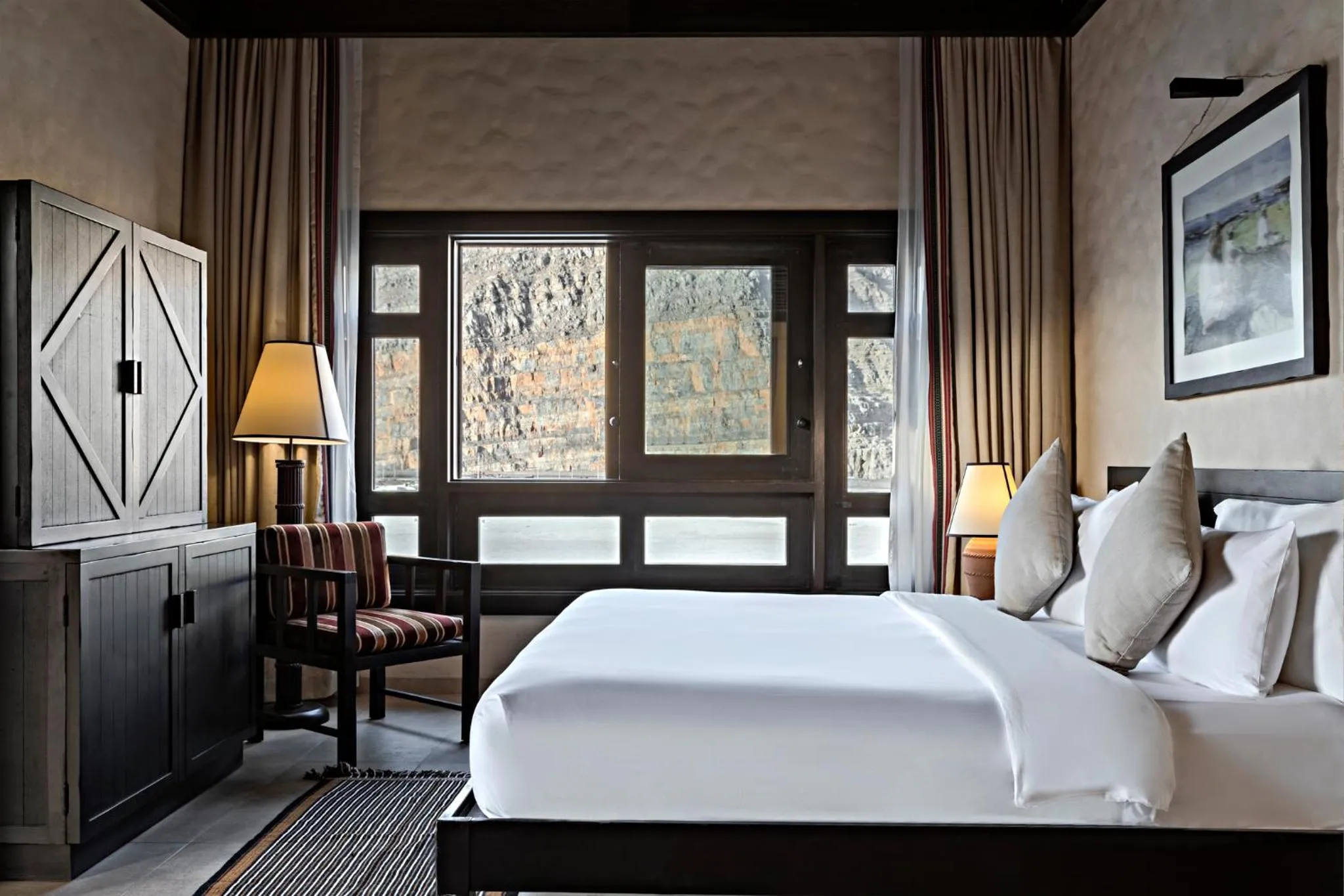 Bed in Atana Musandam Resort