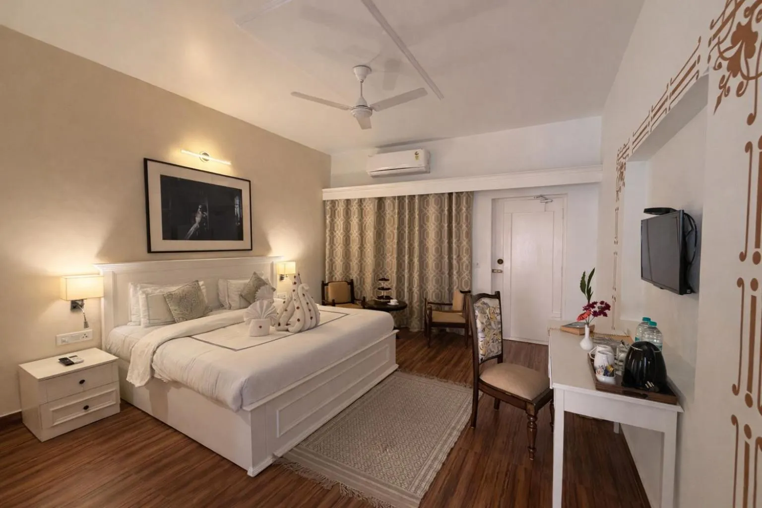 Bed in Sanskriti Vedic Retreat