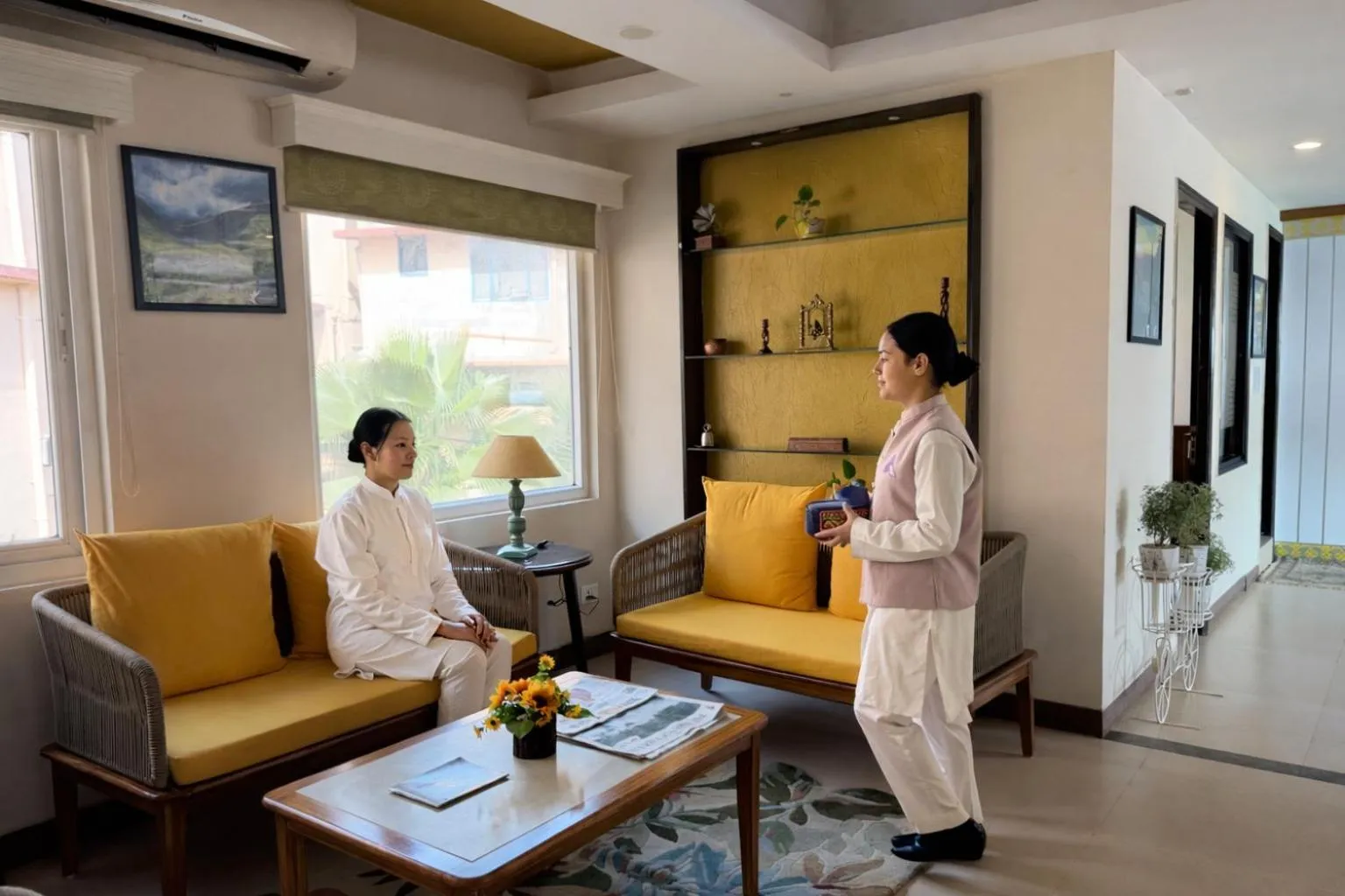 Lobby or reception in Sanskriti Vedic Retreat