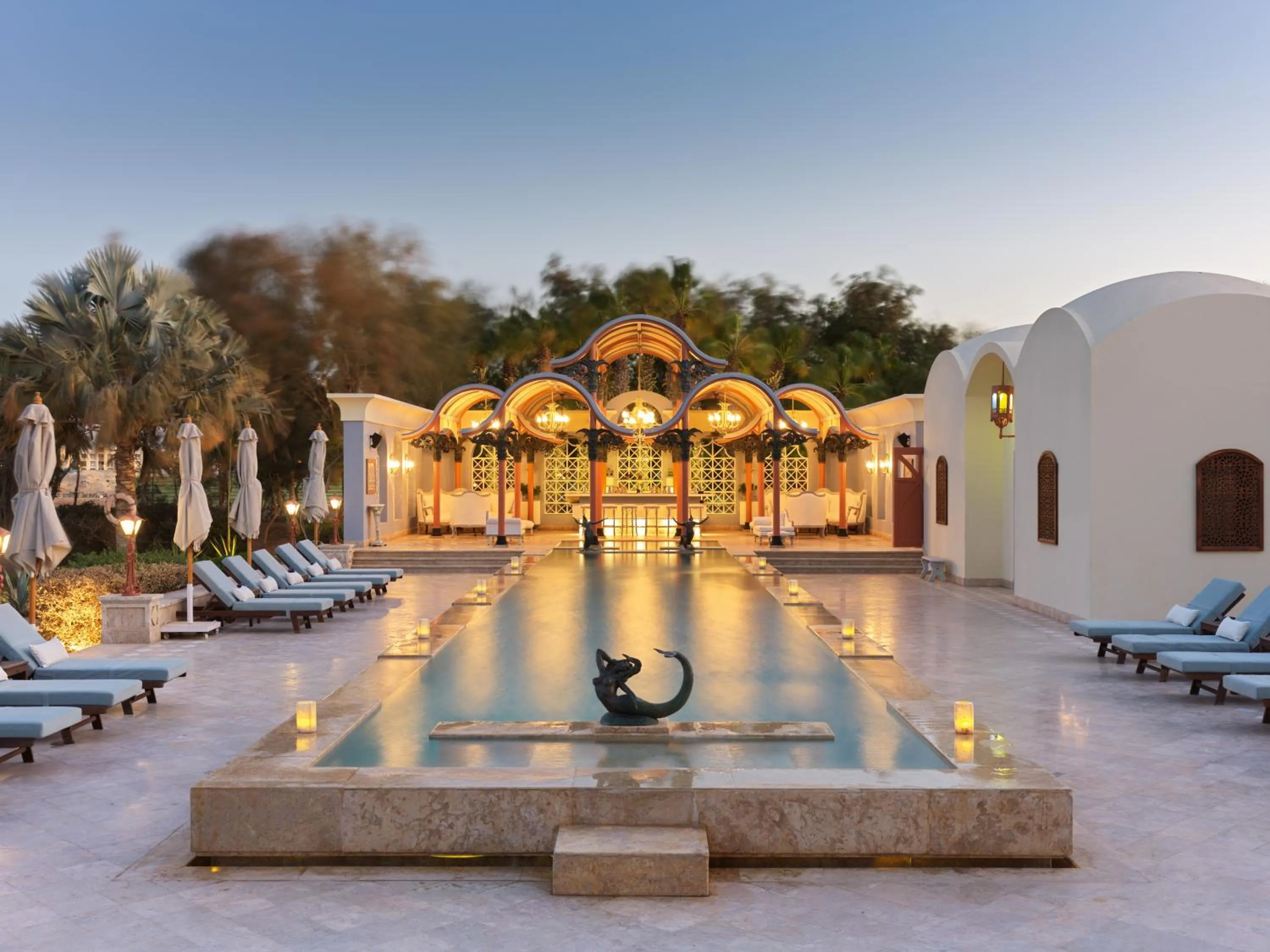 Pool view in La Maison Bleue El Gouna