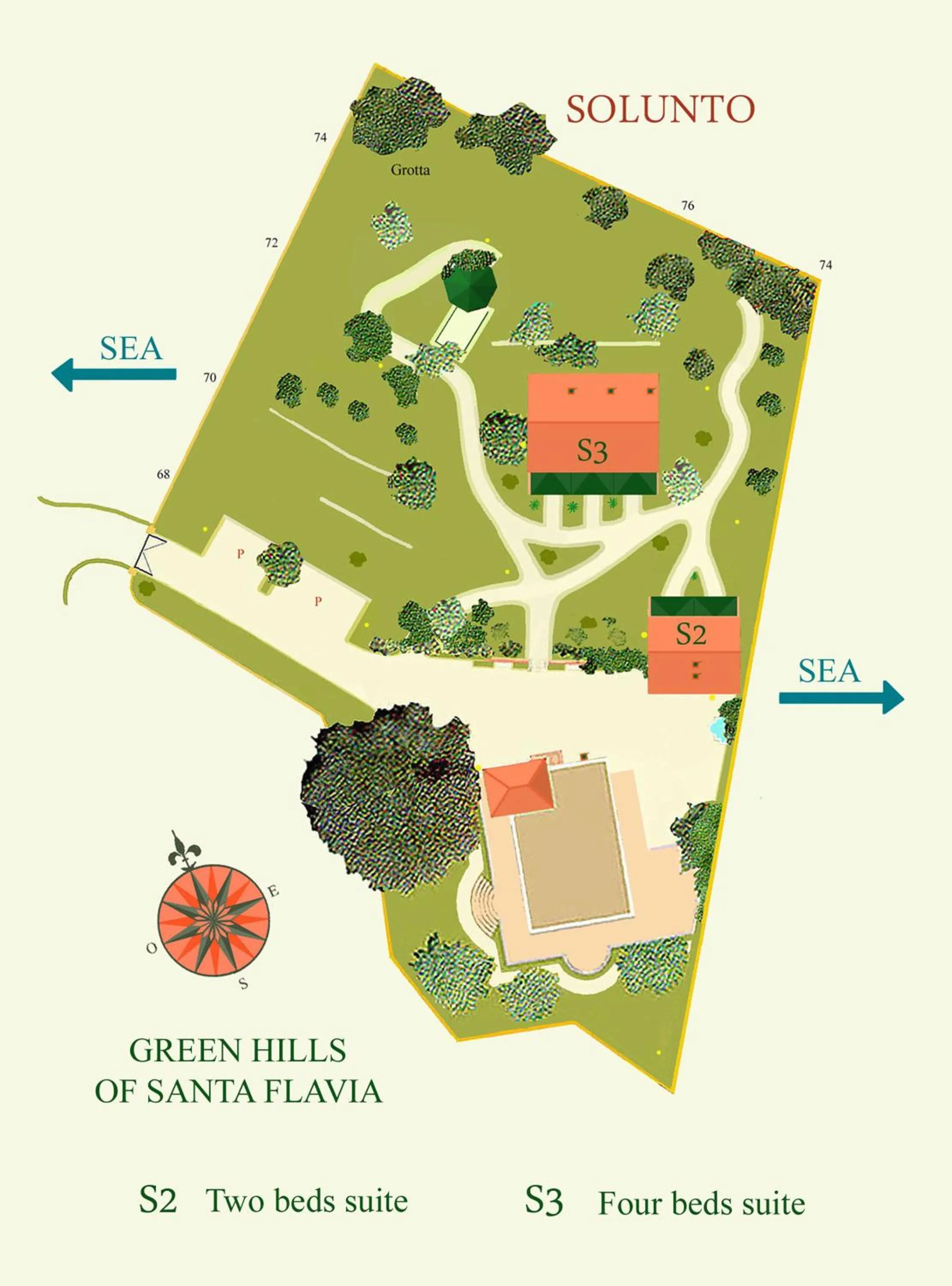 Floor plan in Villa Paladino Solunto