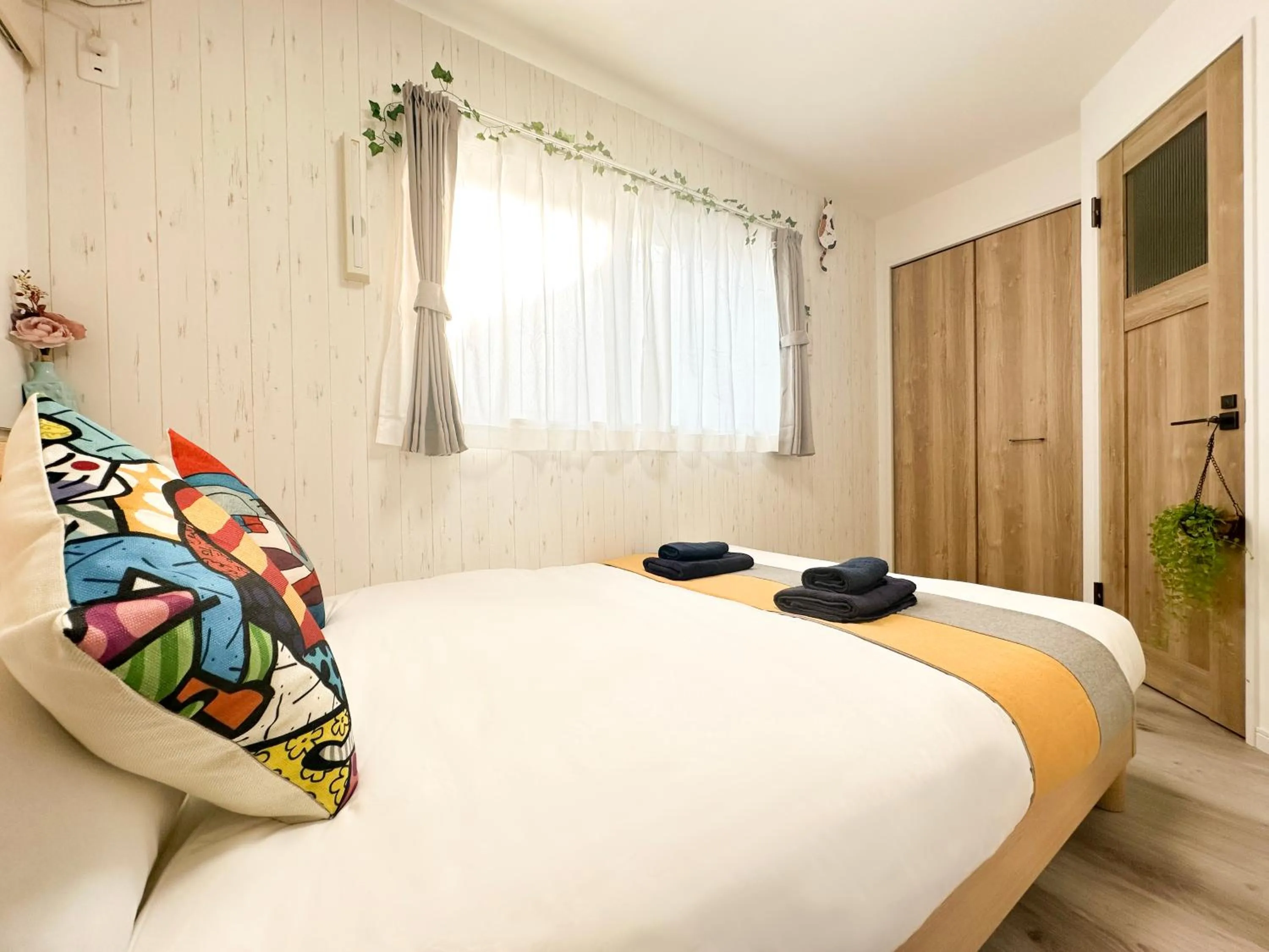 Bed in nestay apartment tokyo waseda