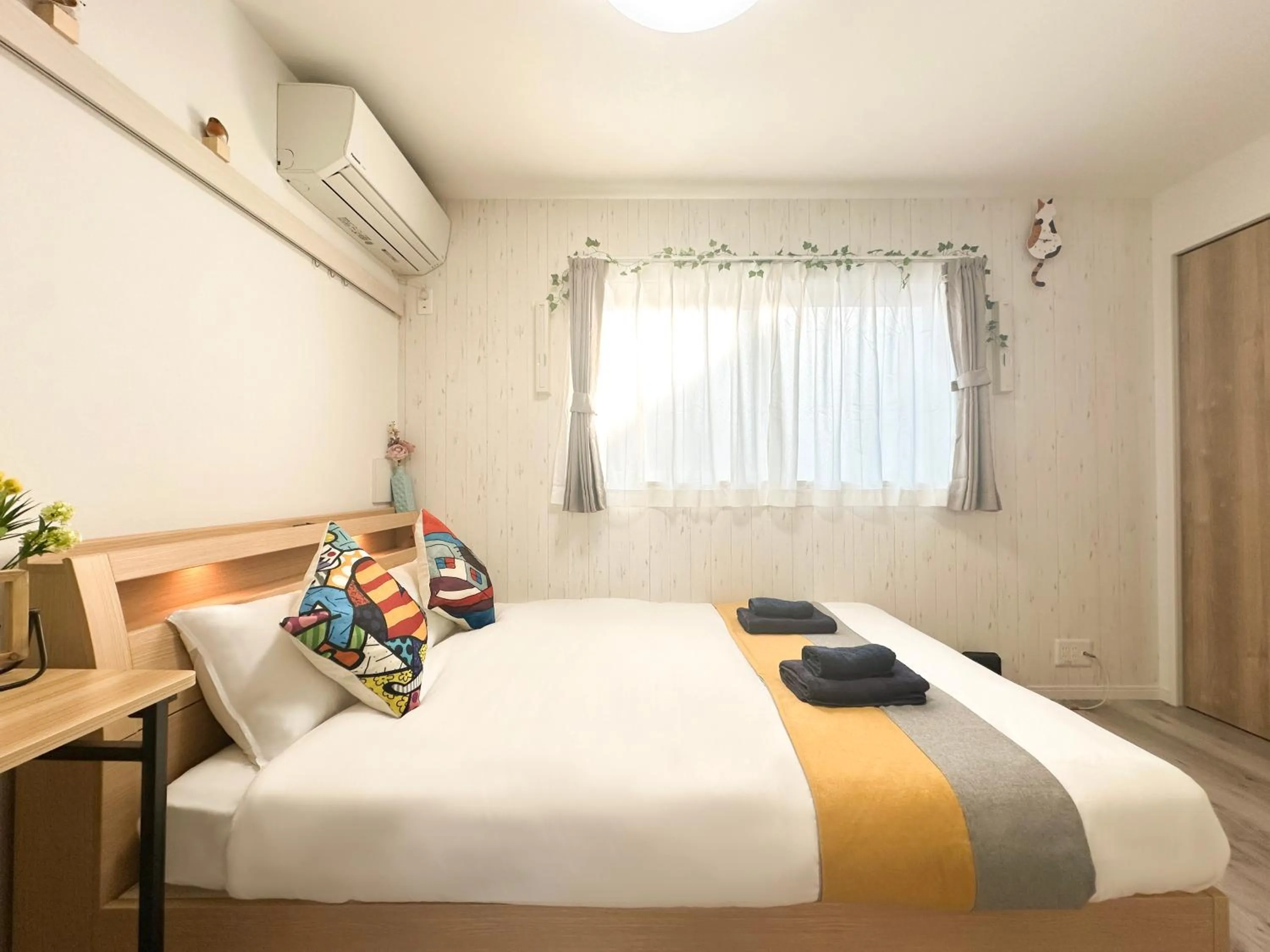 Bed in nestay apartment tokyo waseda