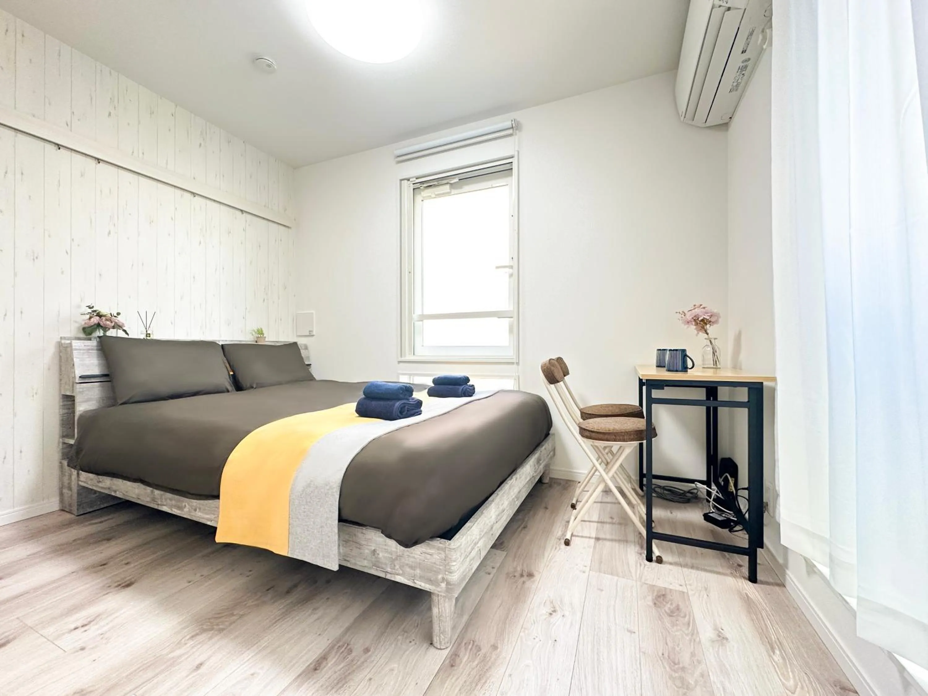 Bed in nestay apartment tokyo waseda