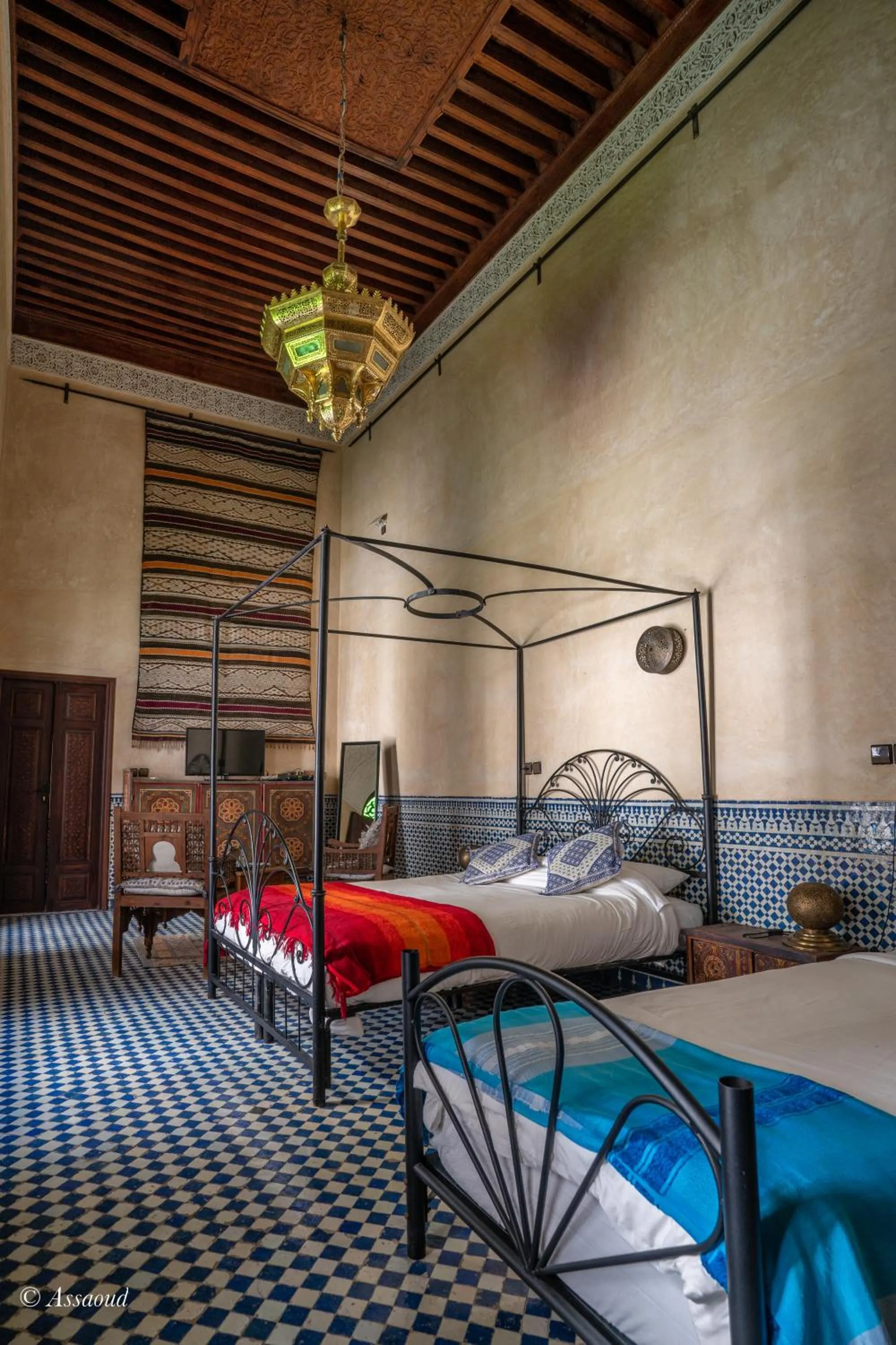 Bed in Riad Fes Palacete