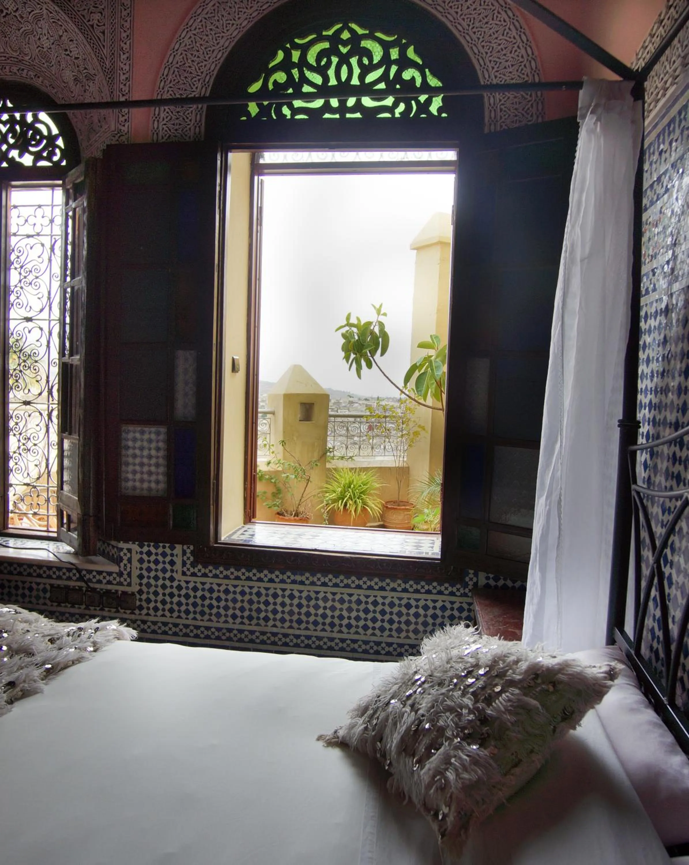 Patio, Bed in Riad Fes Palacete