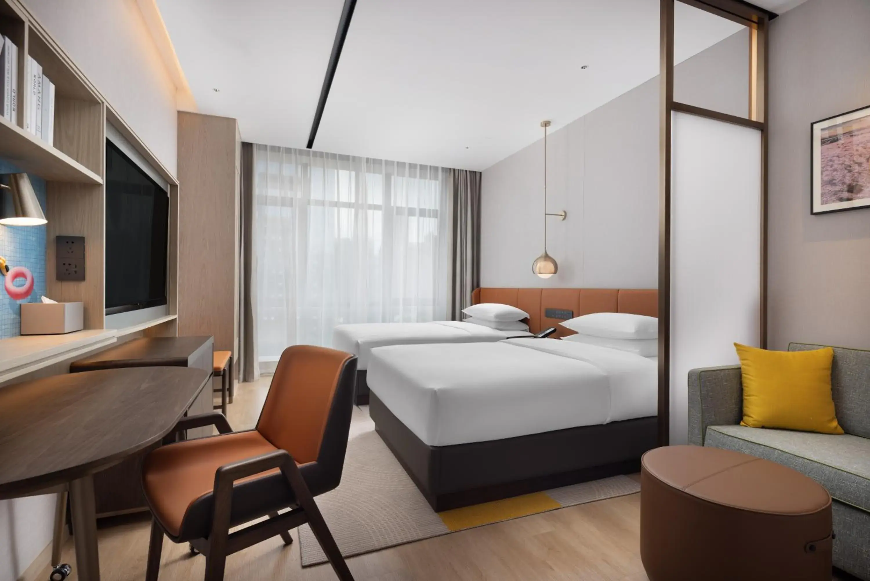 Bed in Home2 Suites by Hilton Guiyang Guanshanhu Bed in Home2 Suites by Hilton Guiyang Guanshanhu