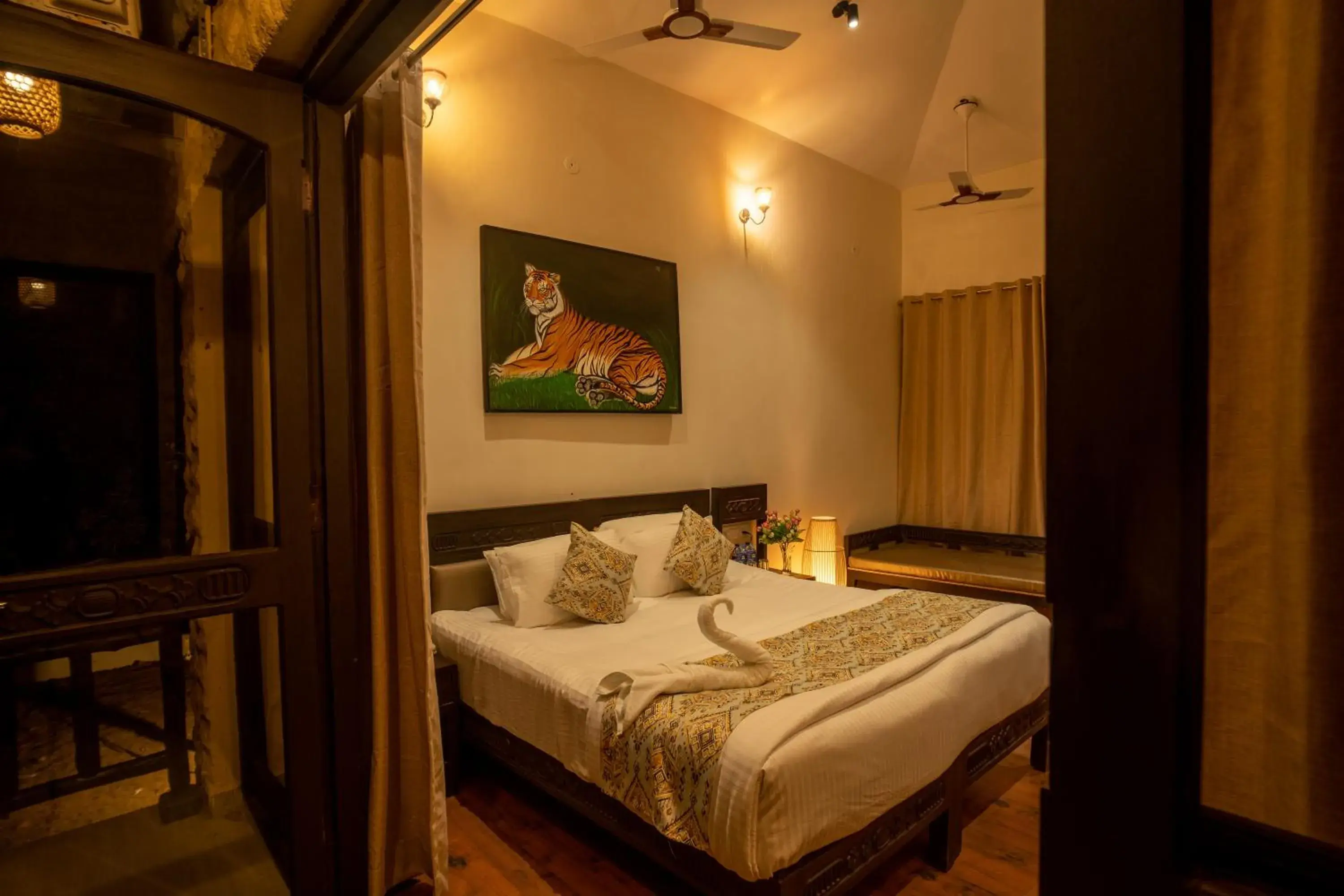 Bedroom, Bed in Citrus Prime Kanha Resort and Villas Bedroom, Bed in Citrus Prime Kanha Resort and Villas