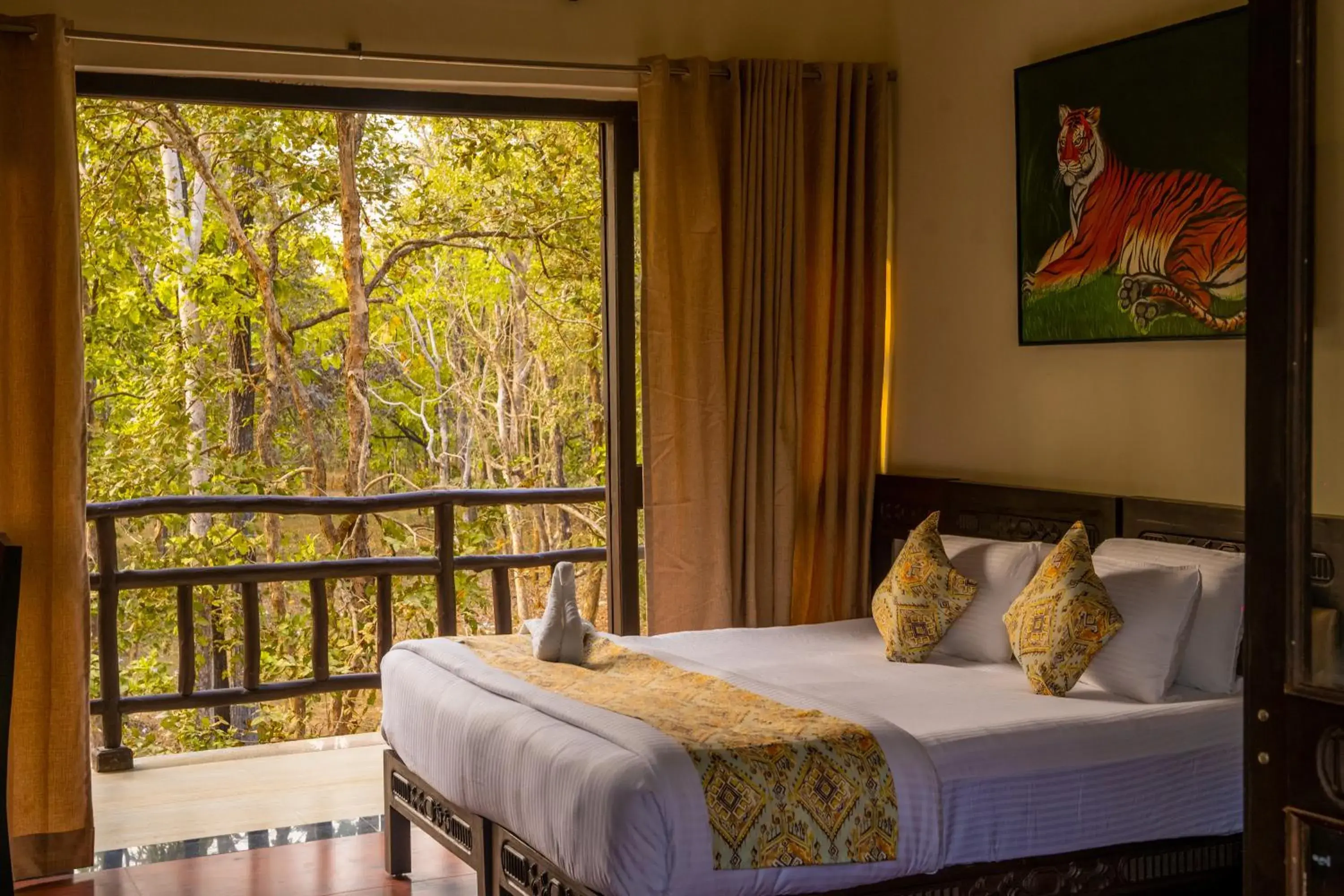 Bedroom, Bed in Citrus Prime Kanha Resort and Villas Bedroom, Bed in Citrus Prime Kanha Resort and Villas