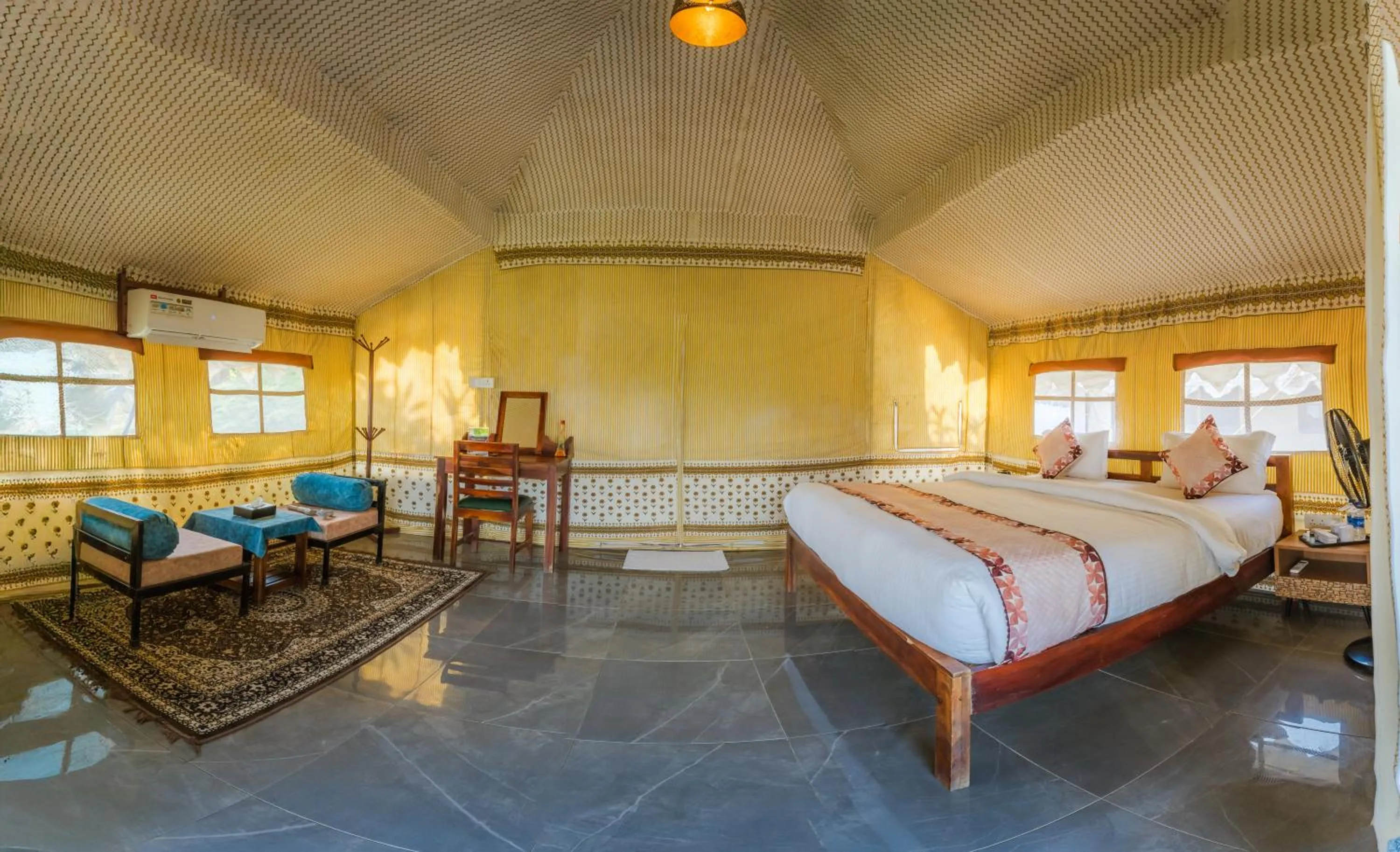 Bed in RiverView Tent Resort