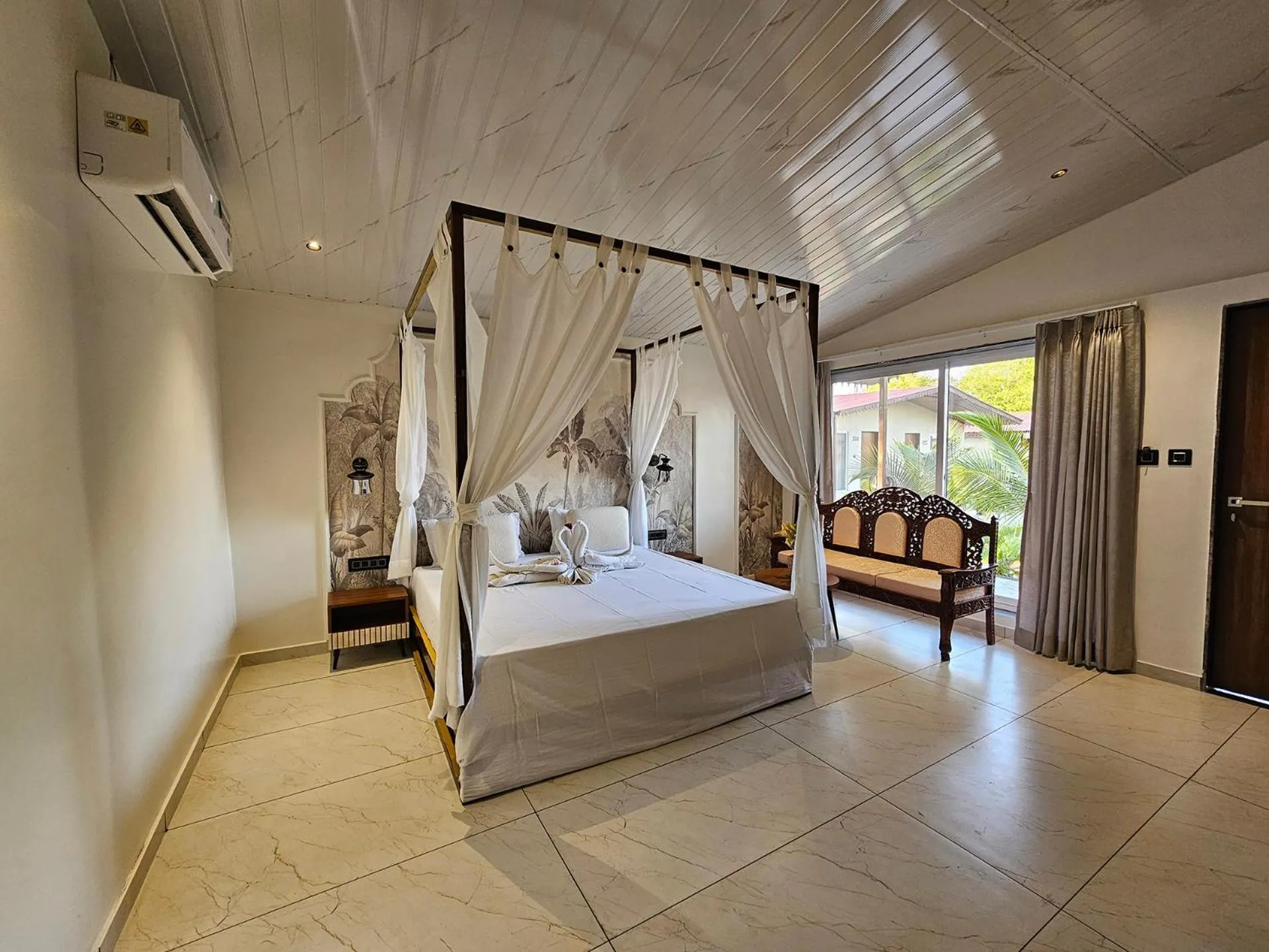 Bed in RiverView Tent Resort