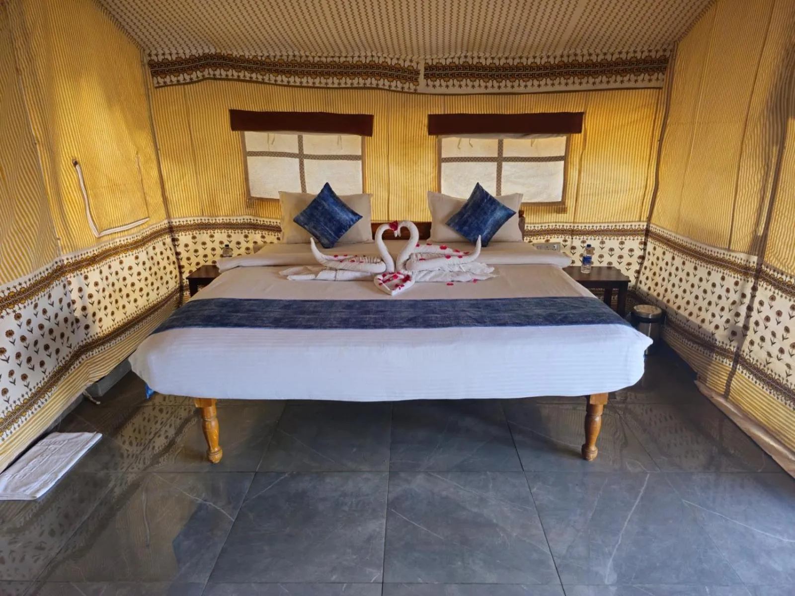 Bed in RiverView Tent Resort