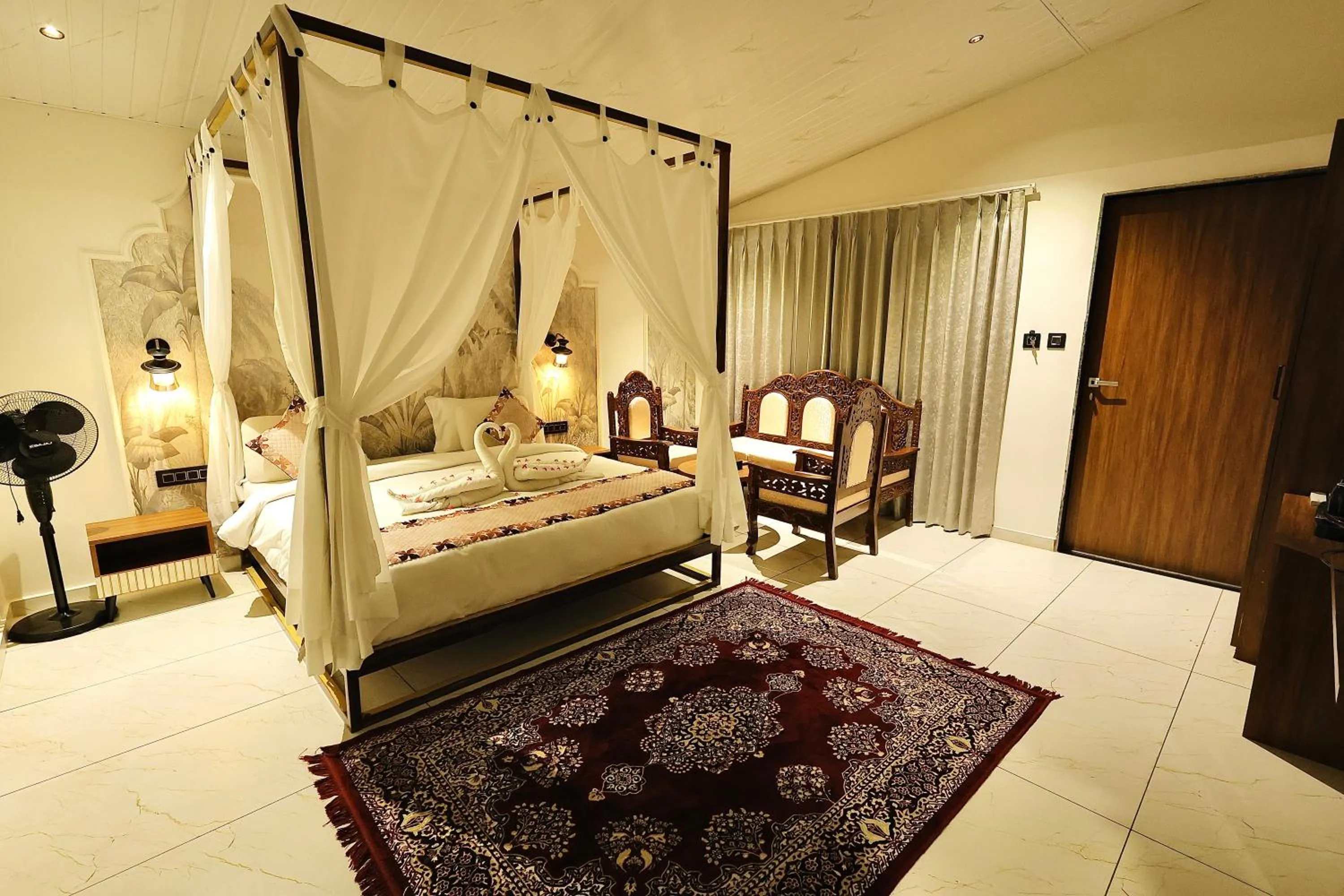 Bed in RiverView Tent Resort