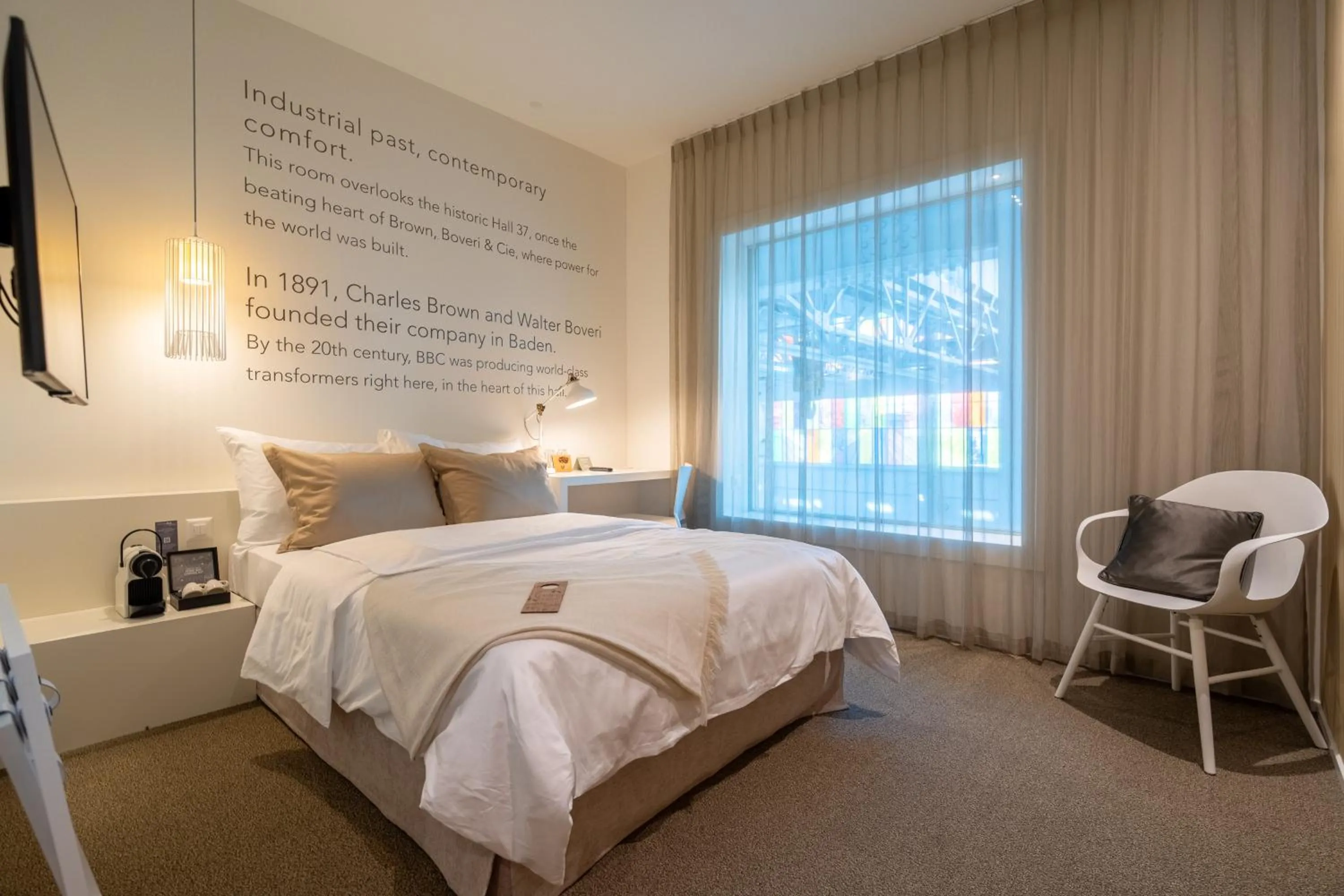 Bed in Trafo Hotel Baden