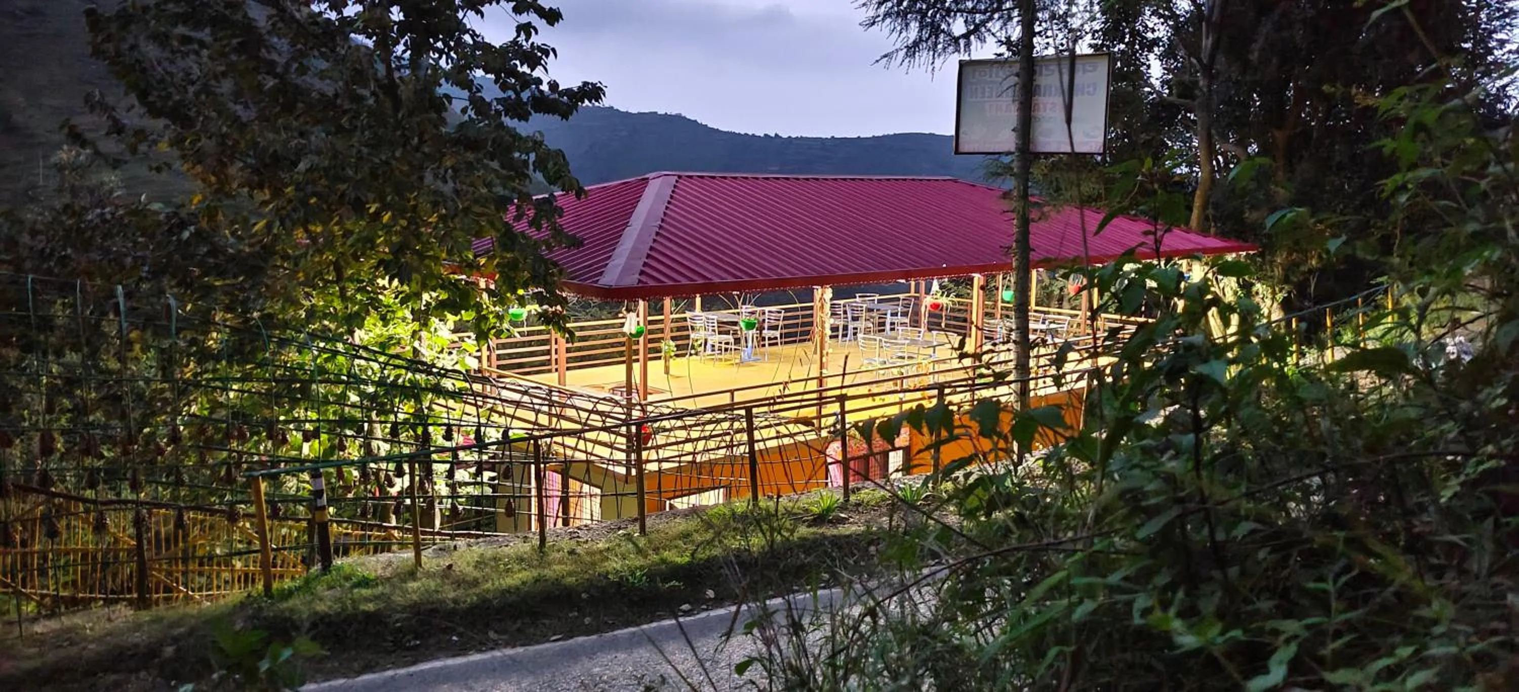 Seating area in hotel chakrata green and camping