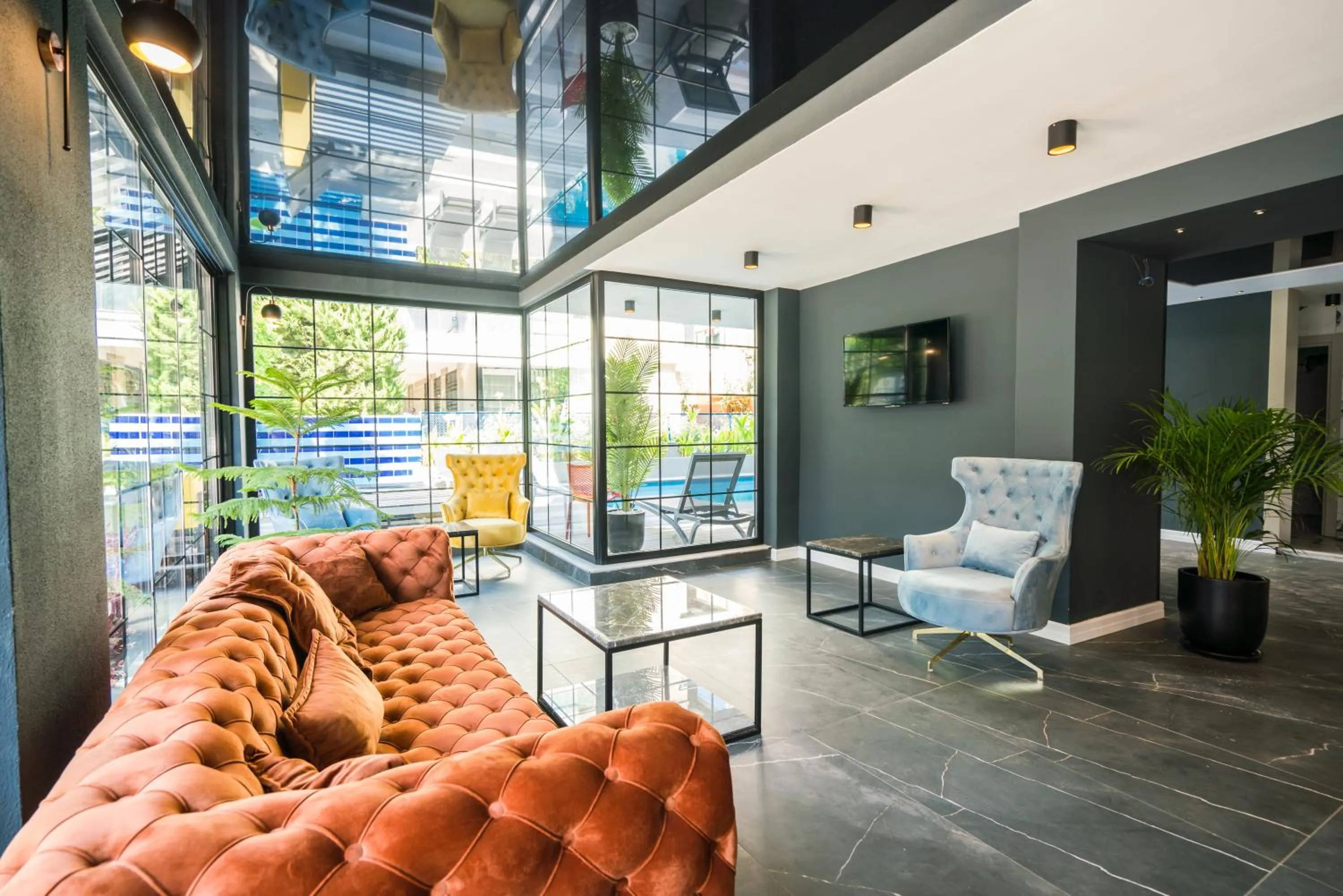 Lobby or reception in Basel Hotel