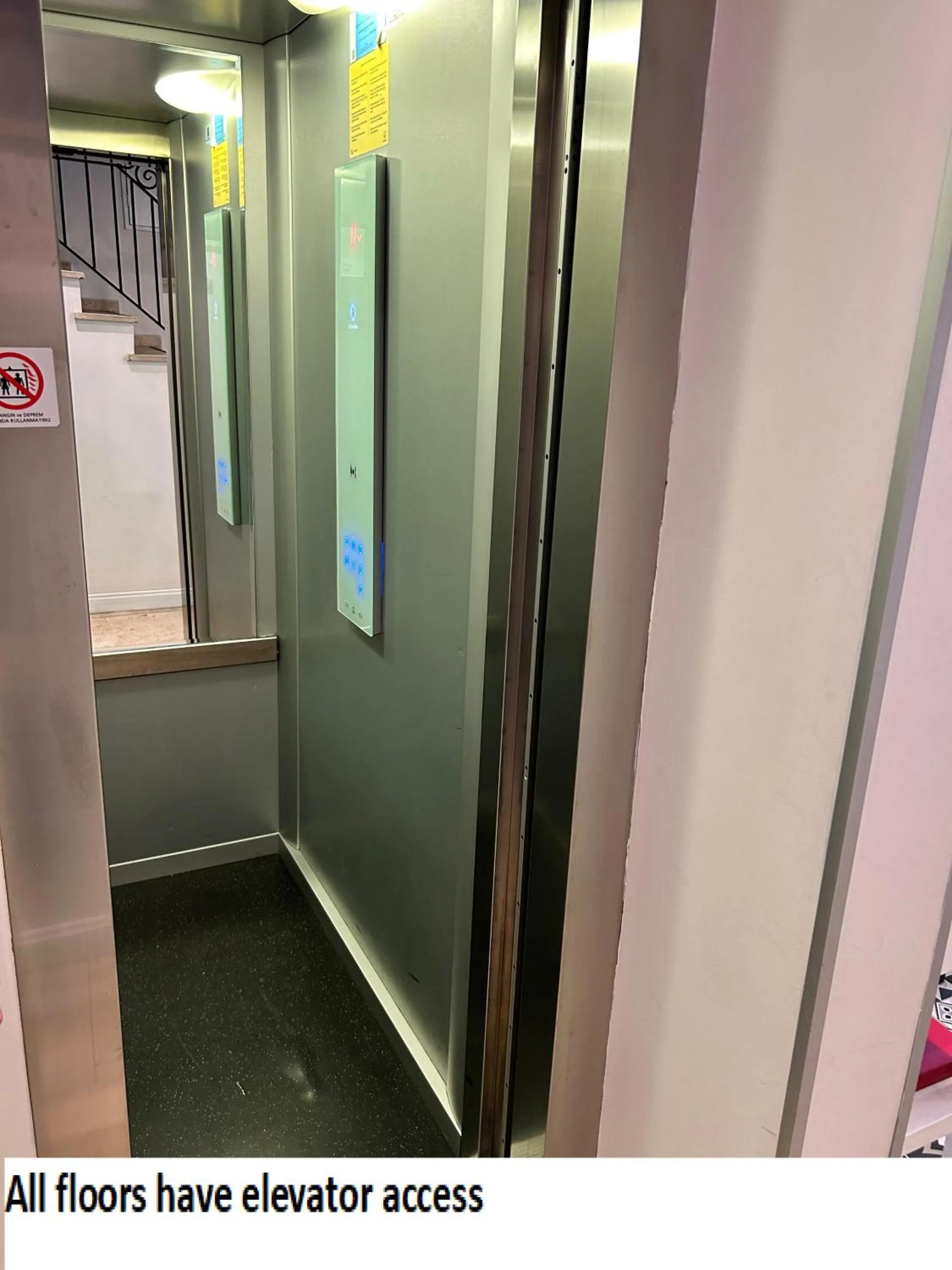 elevator in Ten Rooms Istanbul Hotel