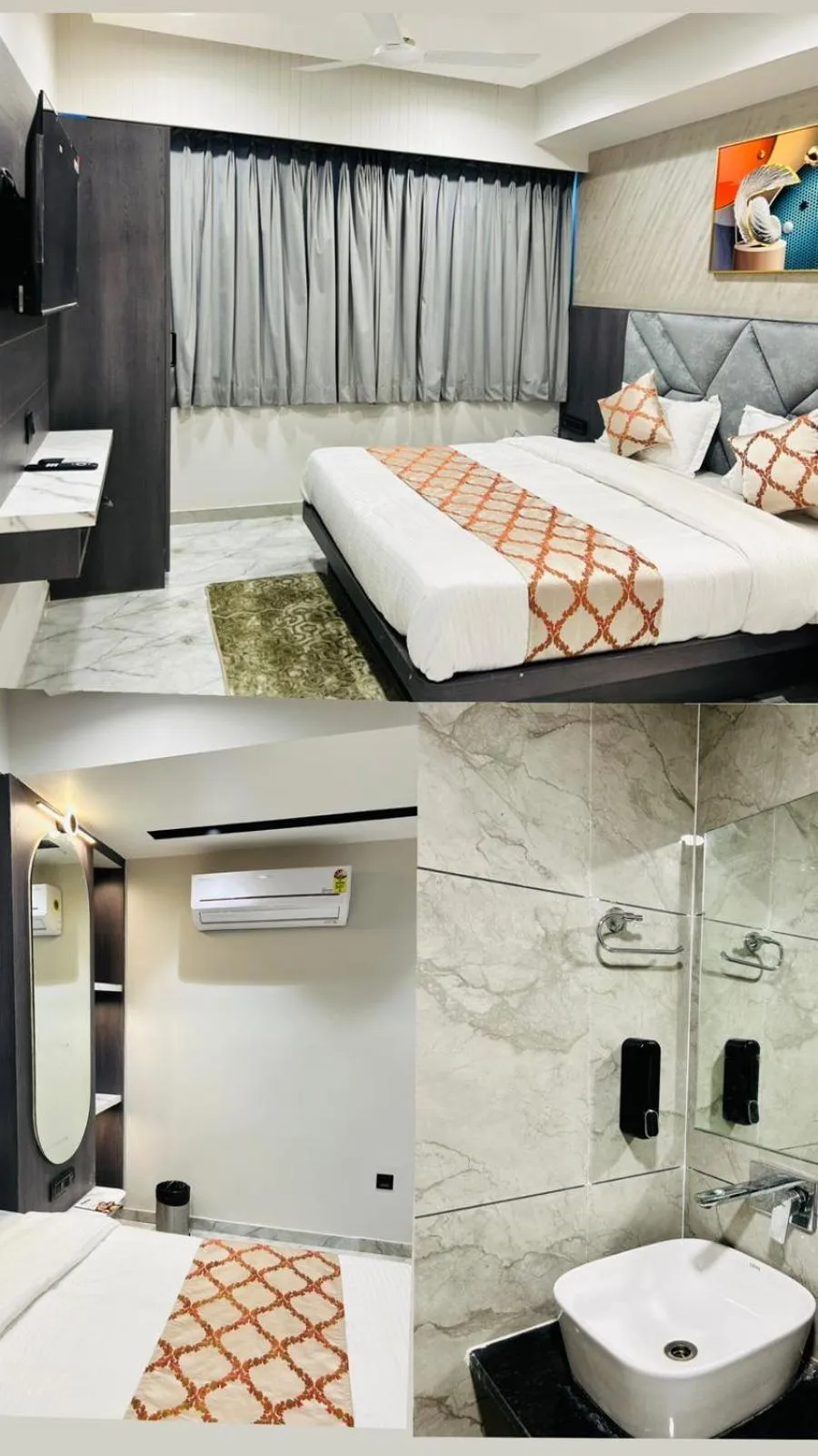 Bed in Hotel Marigold Naroda