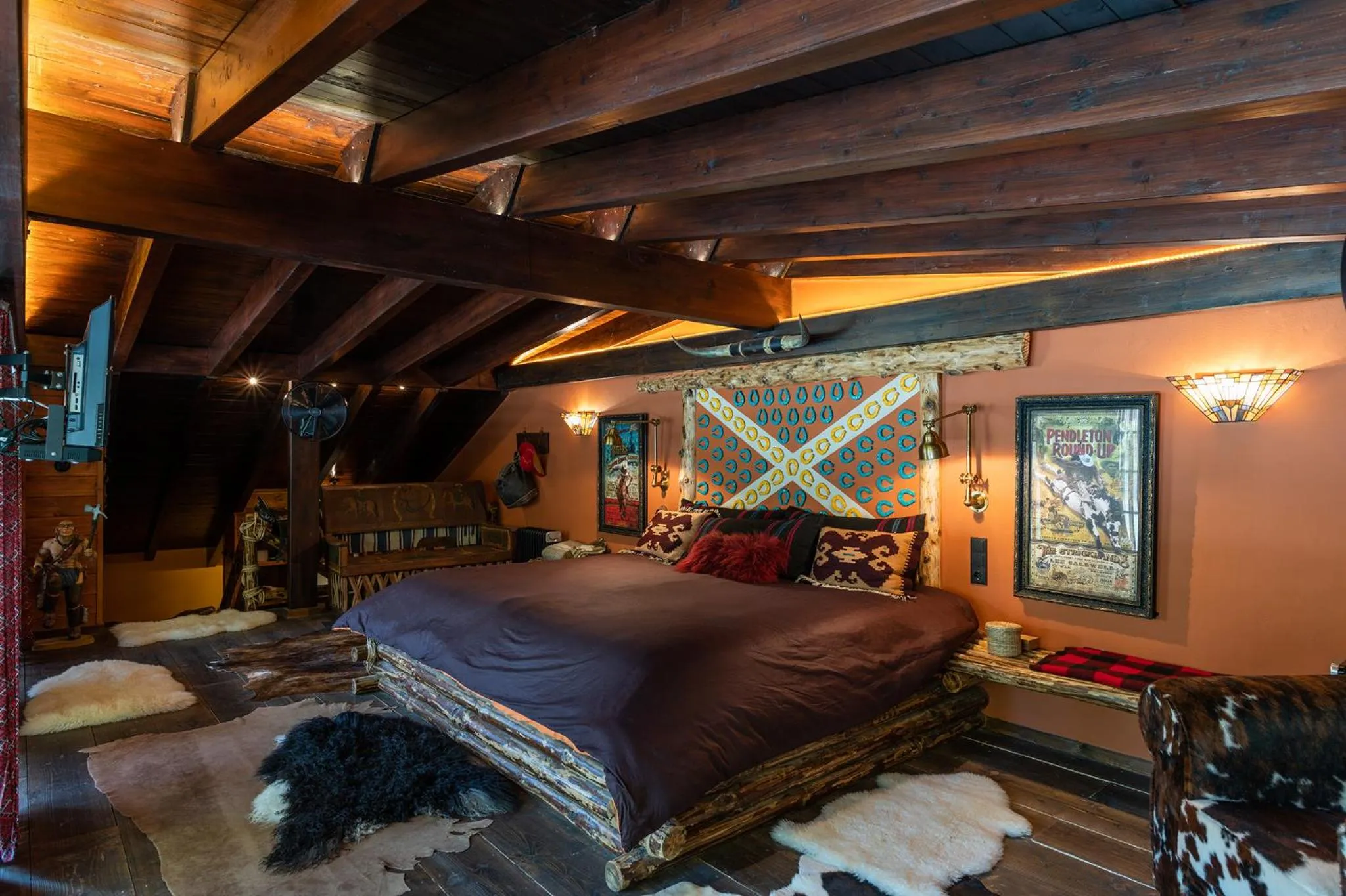 Bed in Vasilikia Mountain Farm & Retreat