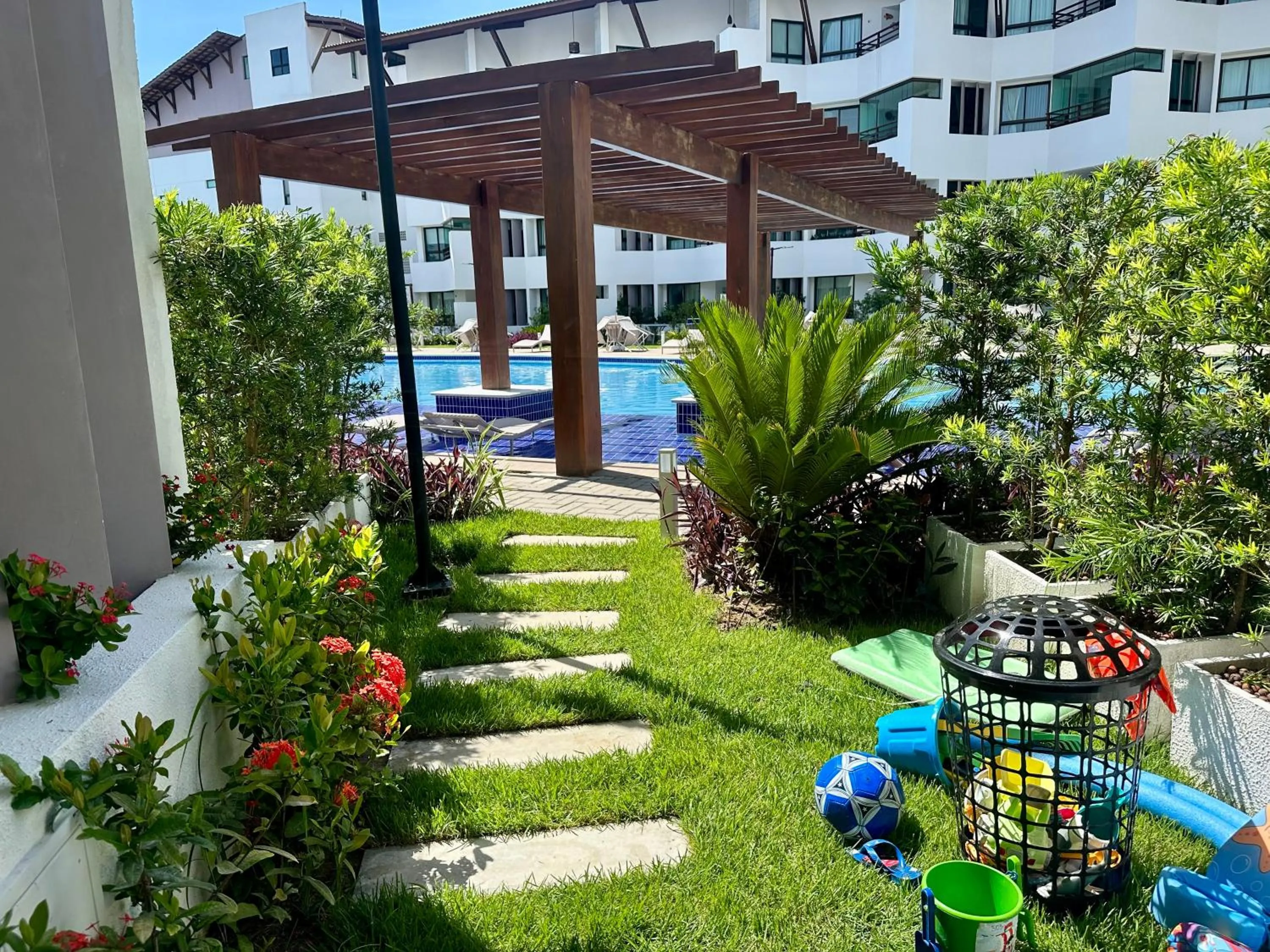 Patio in Flat Luxo - Pé na Areia - Maui Beach Residence