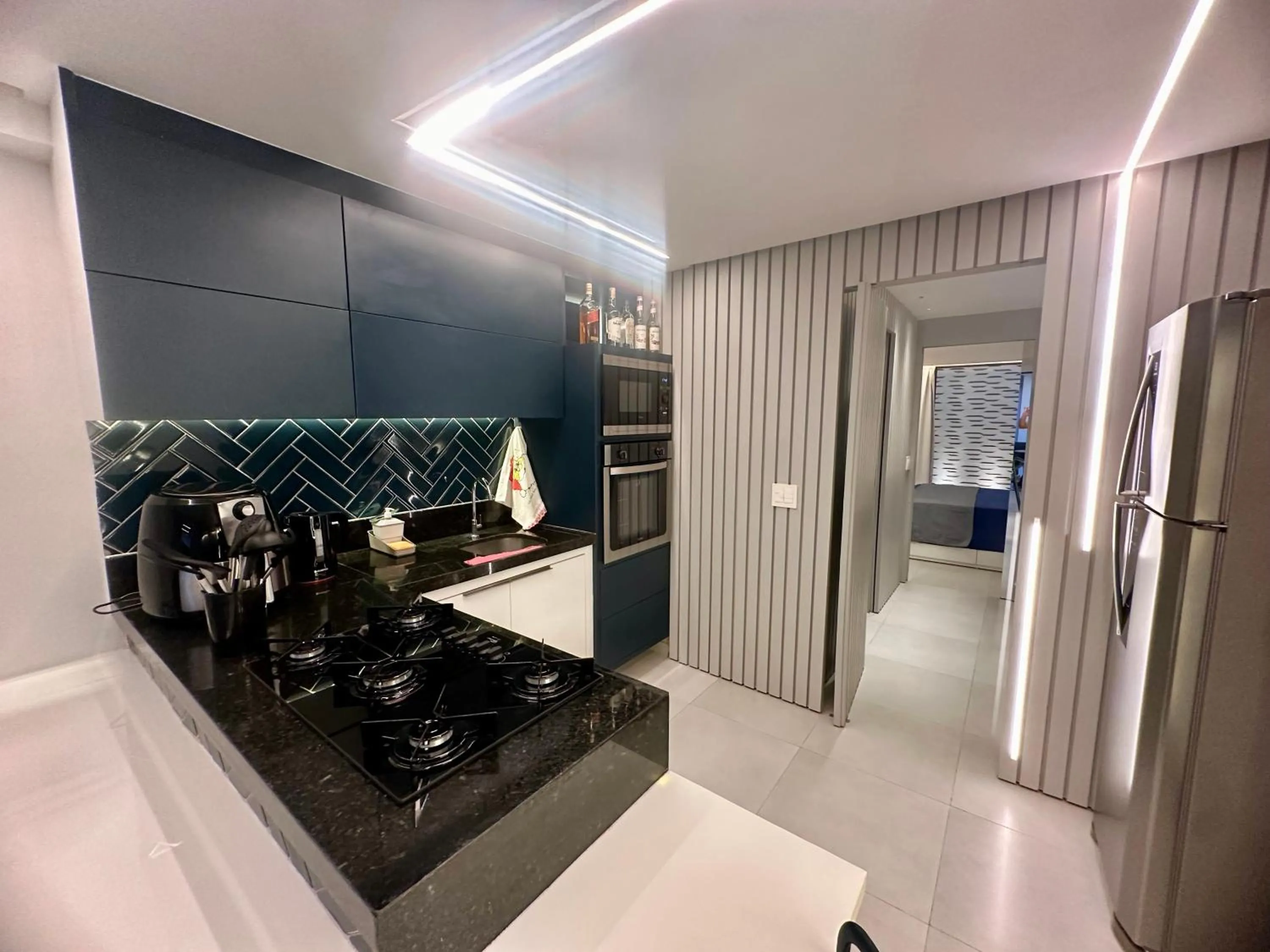 Kitchen or kitchenette in Flat Luxo - Pé na Areia - Maui Beach Residence